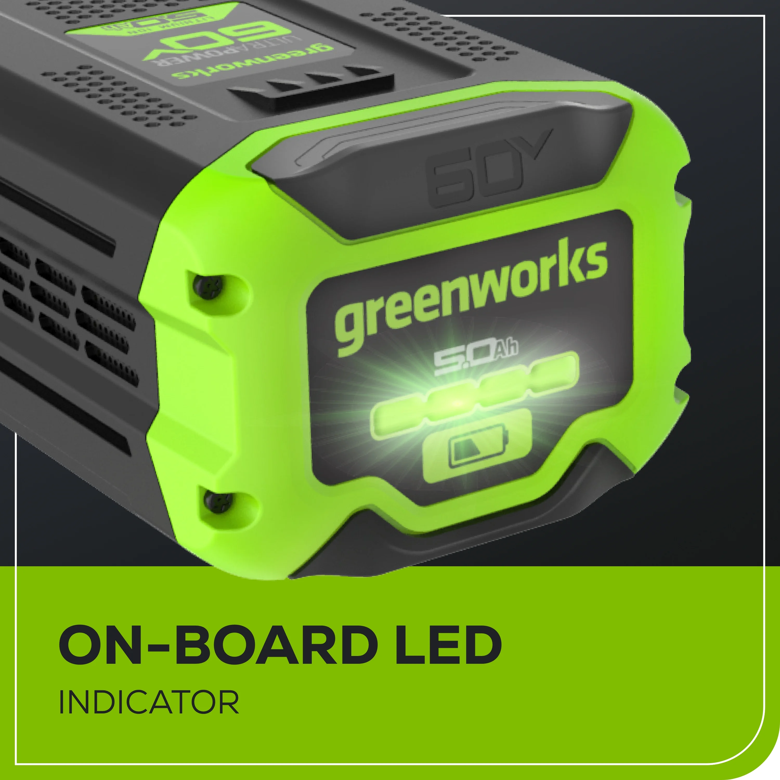 Greenworks 60V 5.0 Ah HC Battery 1807502 - Image 7