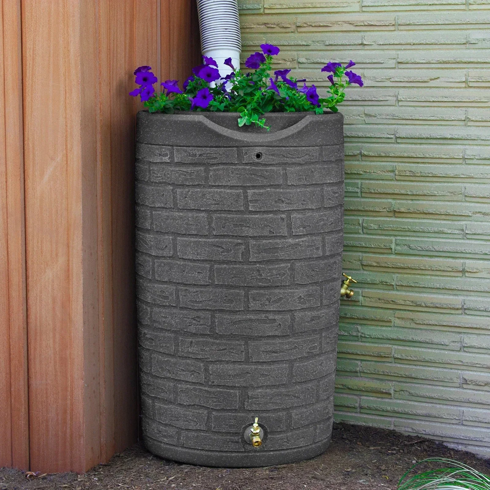 Good Ideas Impressions Downton Rain Saver Rain Barrel, 50 Gallon, Dark Granite - IMP-D50-DAR - Image 2 Good Ideas Impressions Downton Rain Saver Rain Barrel, 50 Gallon, Dark Granite - IMP-D50-DAR - Image 2