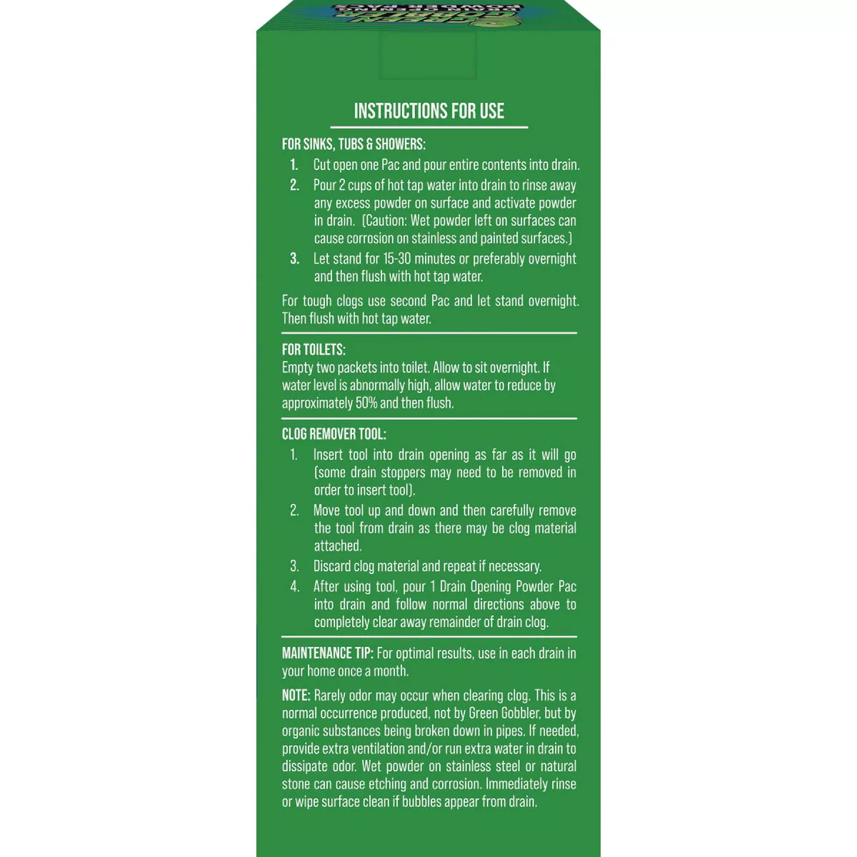 Green Gobbler 6.53 Oz. Granular Pac Drain Opener (3-Pack)