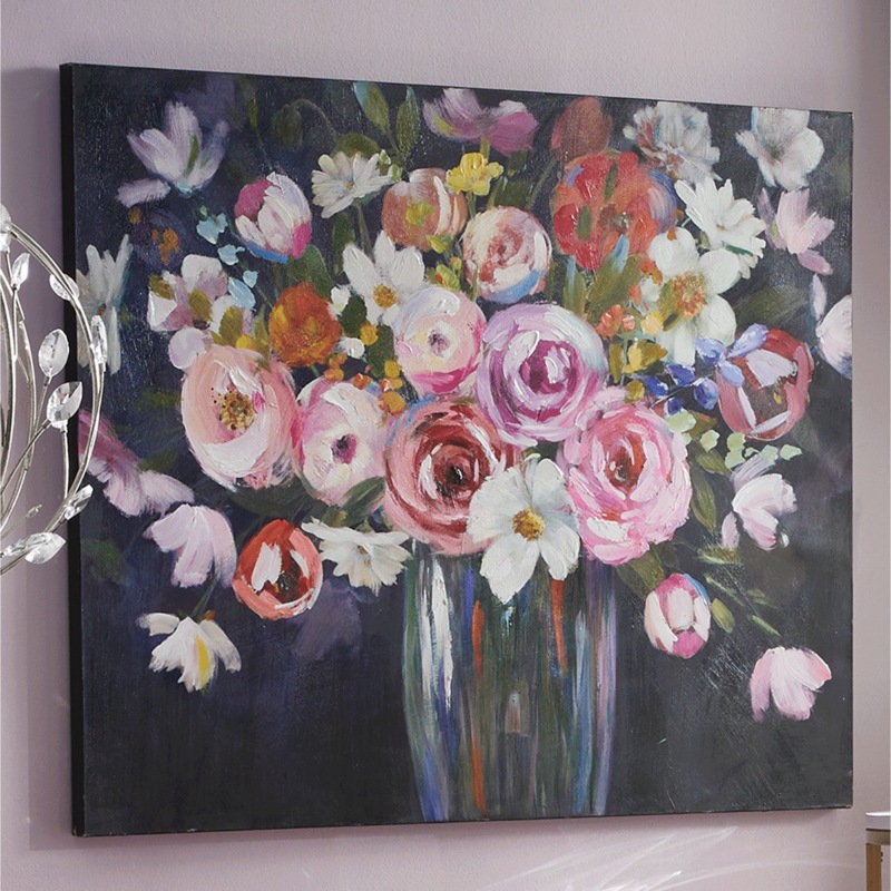 Color Contrast Floral Canvas - MIDNIGHT VELVET CATALOG