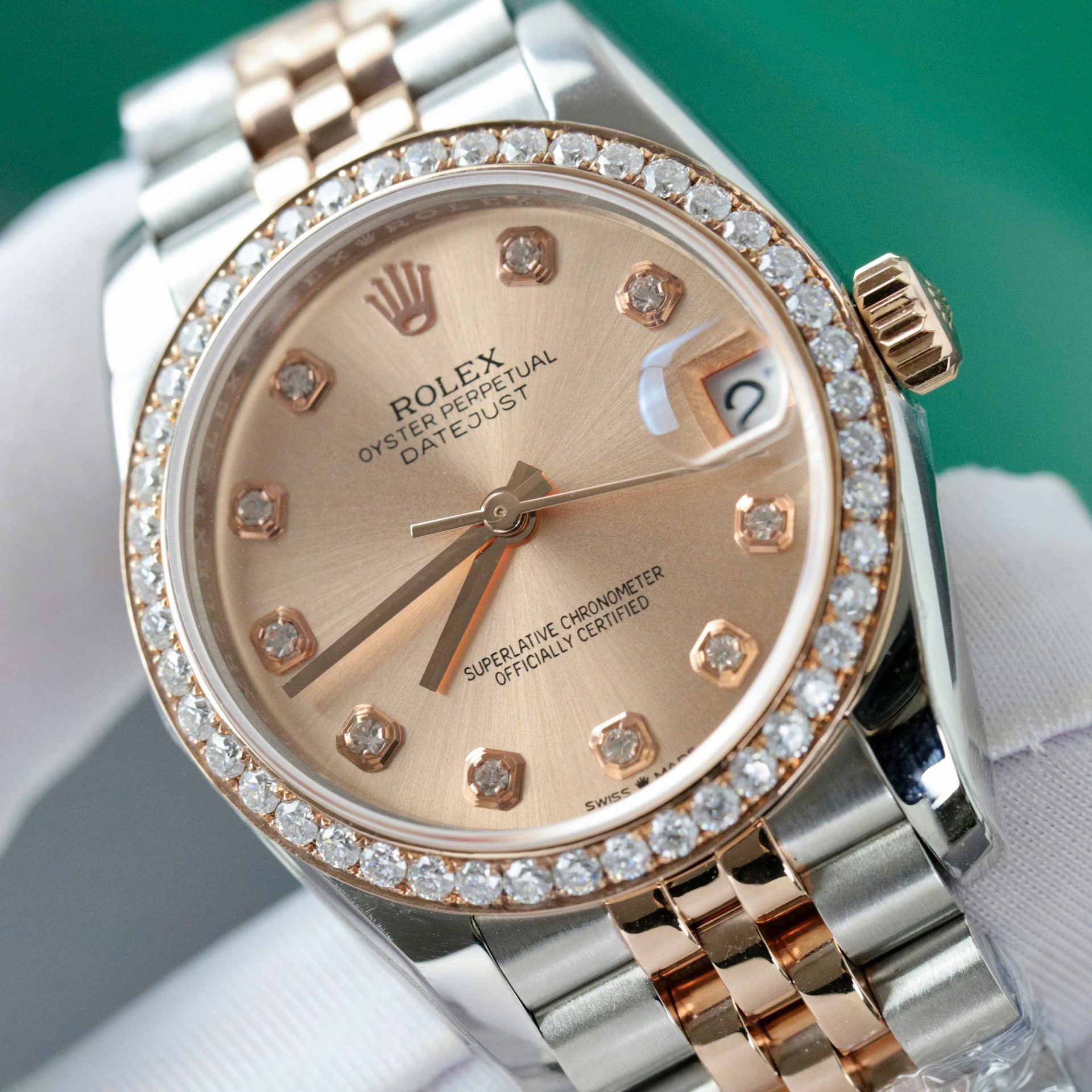 Rolex DateJust Replica Watch Custom Moissanite Diamonds Hong Kong 31mm - Top club