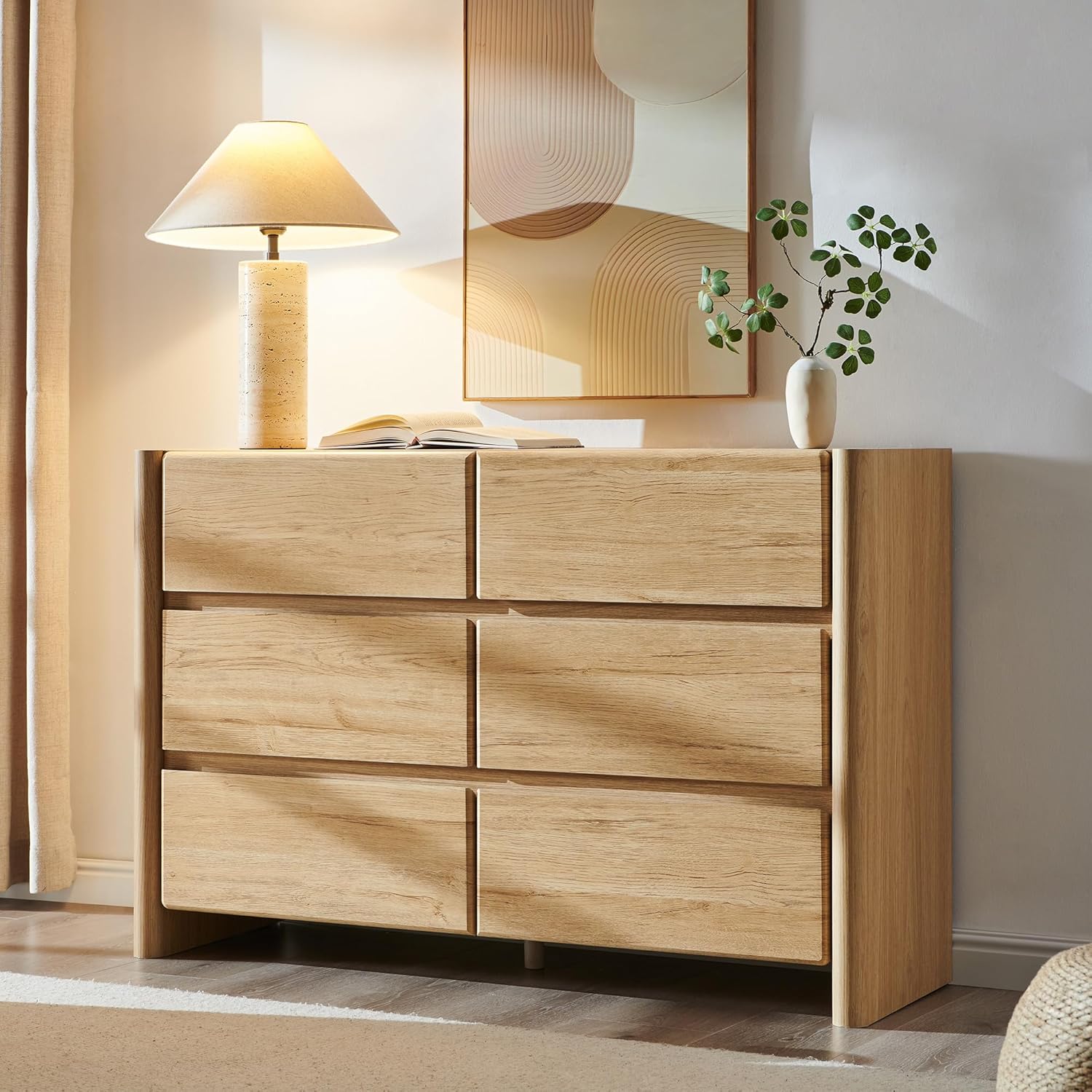Modern 6 Drawers Dresser for Bedroom, 47