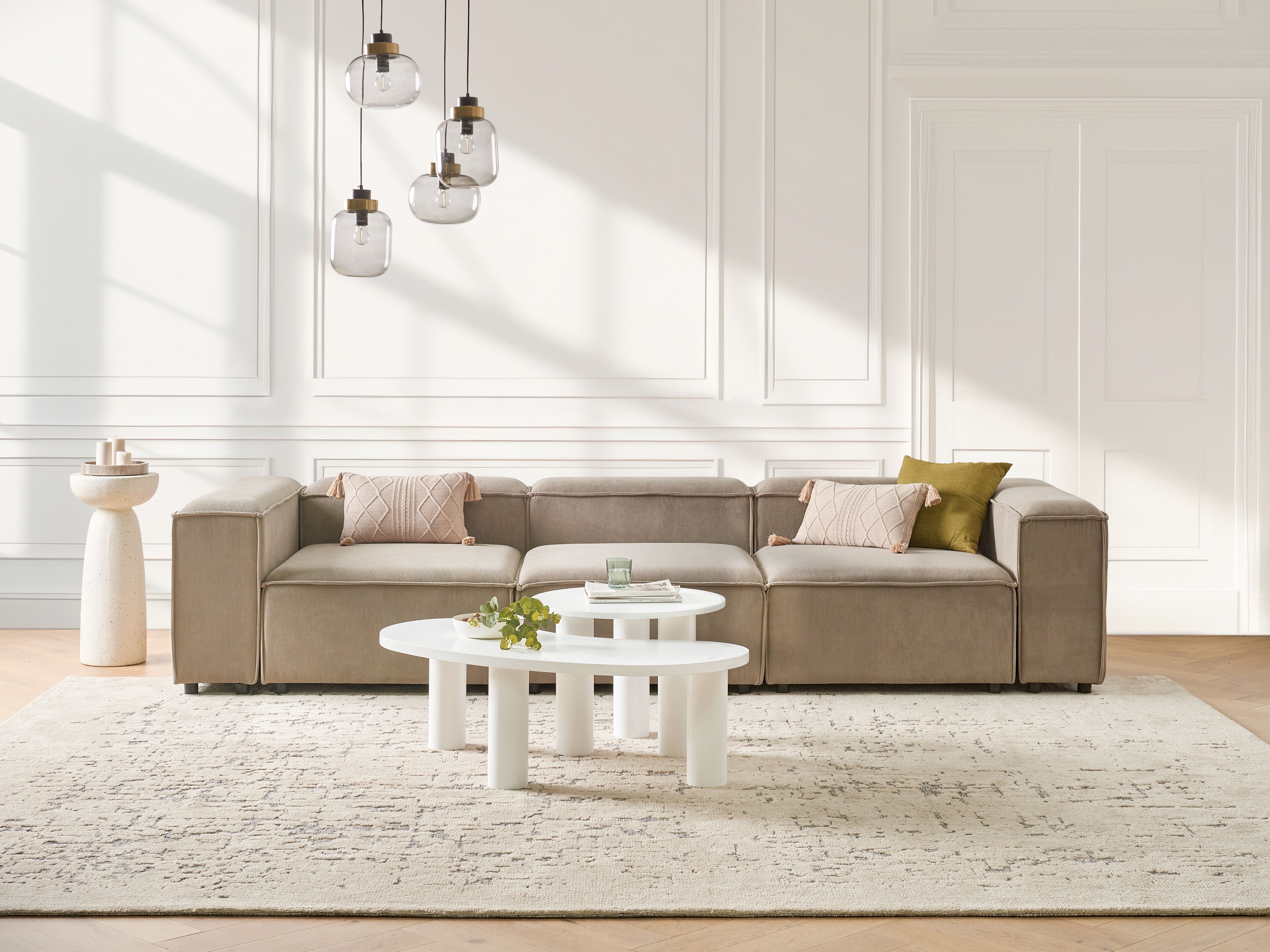 Modular Sofa 3 Seater ARDAL Corduroy Light Brown