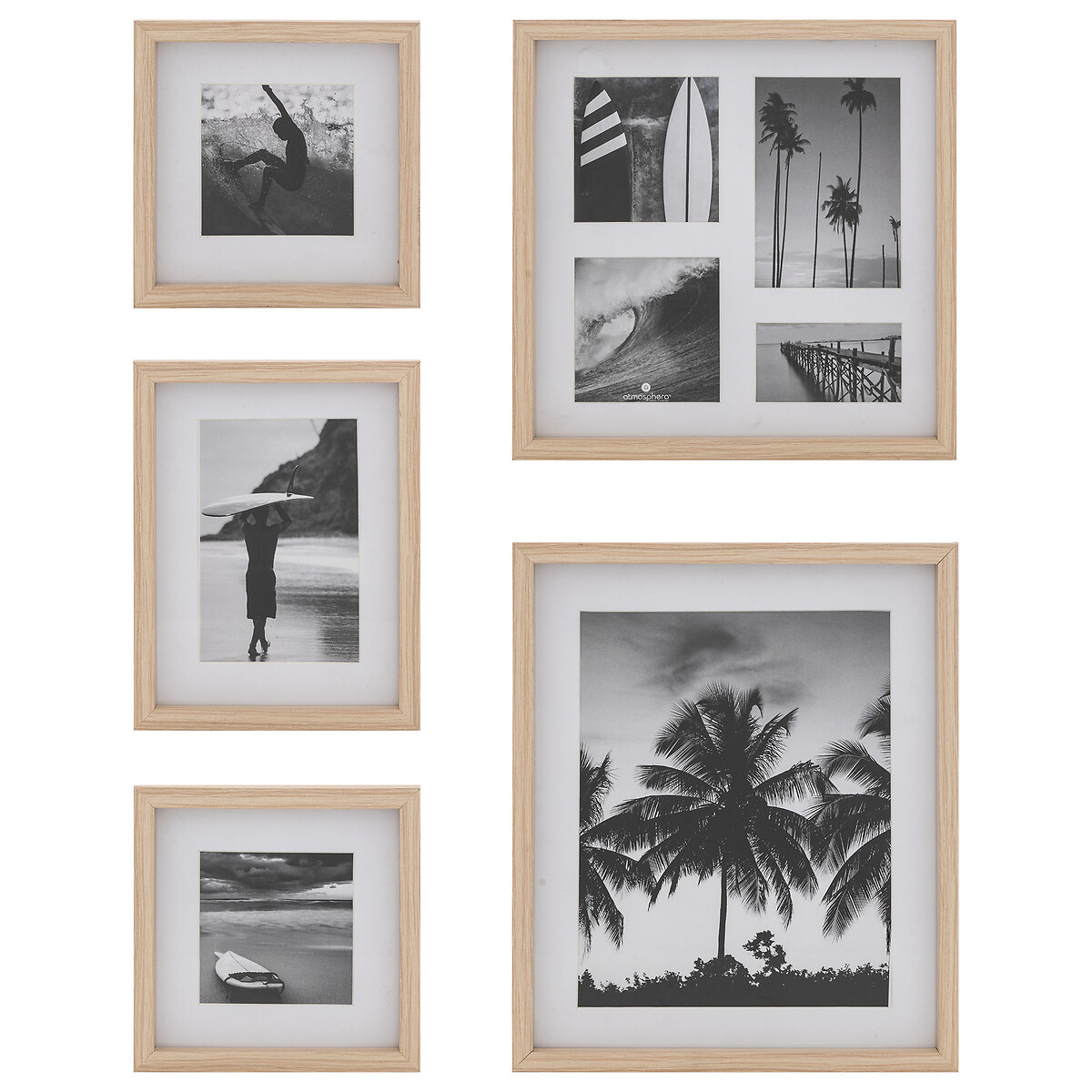 Set of 5 photo frames "Erin" Wood,