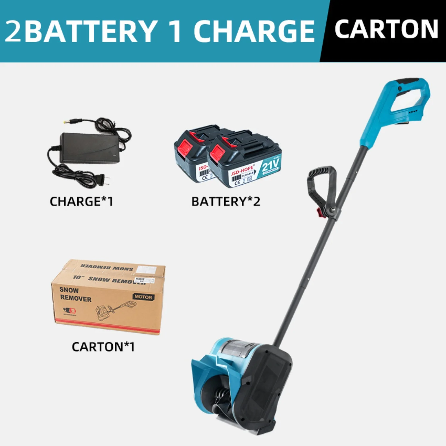 Cordless Electric Snow Shovel&Snow Thrower-Rechargeable Lithium Battery Powered Push-Type Snow Blower for Driveway&Sidewalk Cleaning, Lightweight Winter Snow Removal Tool