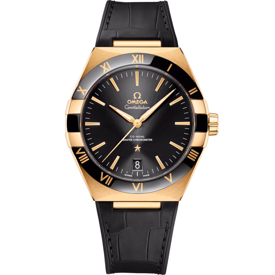 Constellation 41 mm, yellow gold on leather strap(1:1 replica) - Top club