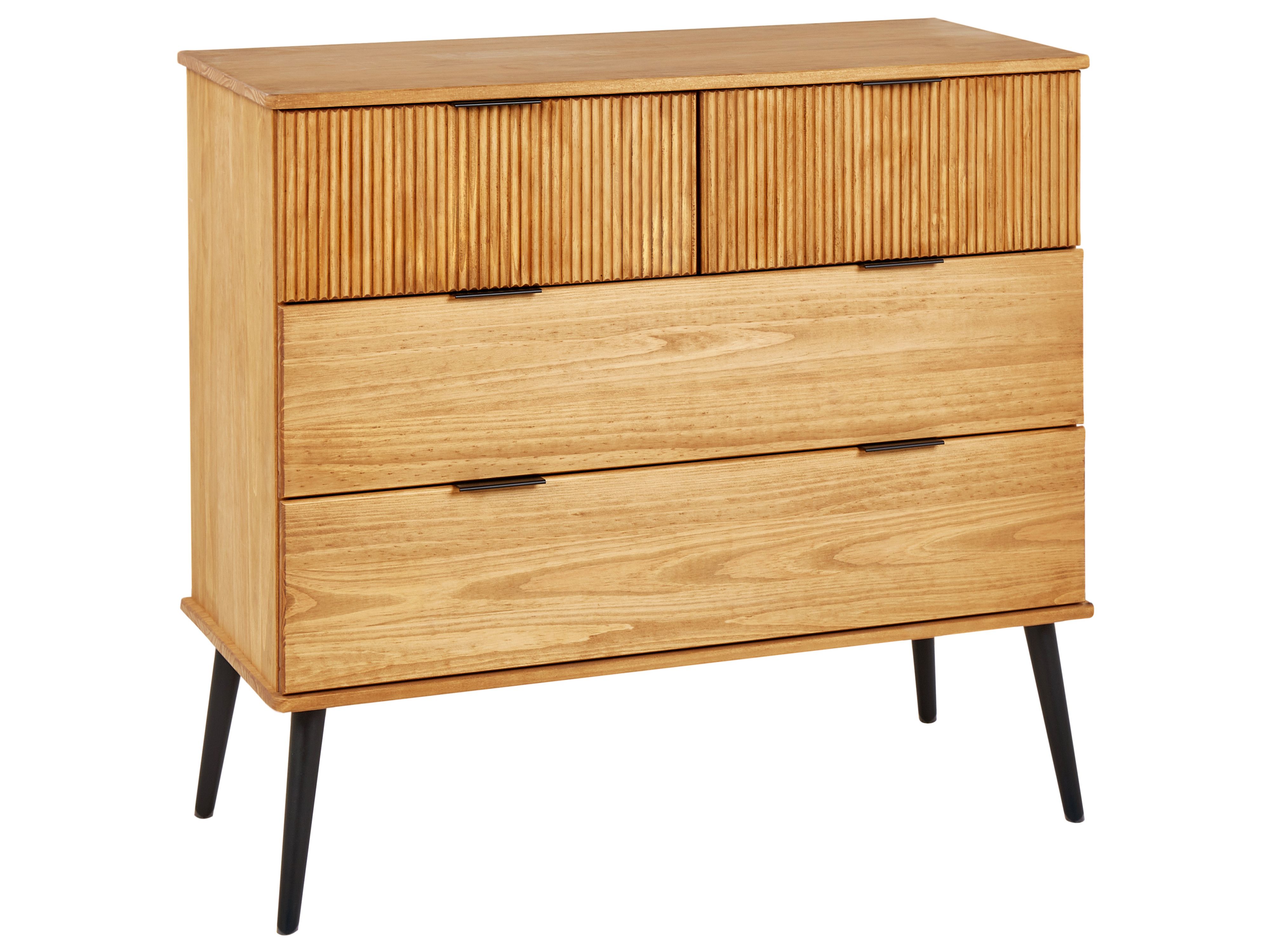 4 Drawer Chest TIMMINS Pine Wood Brown