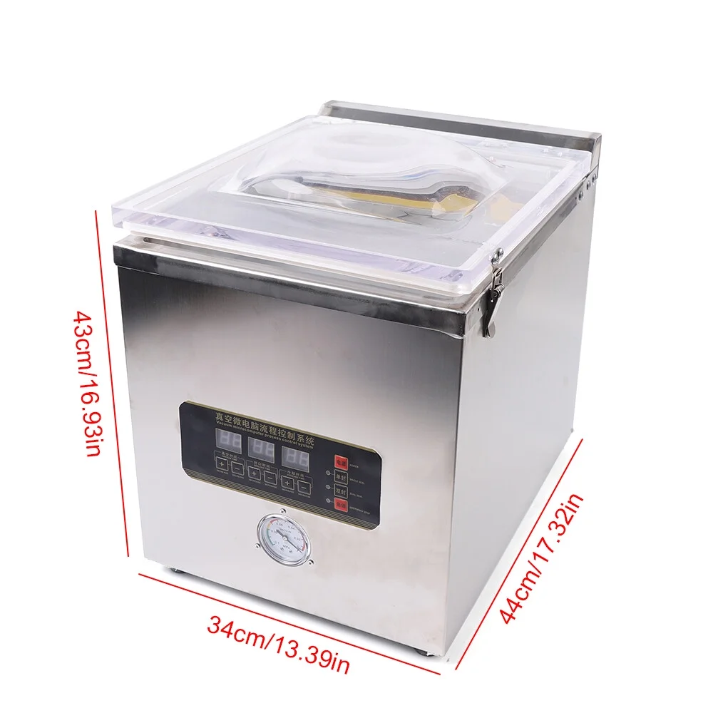 Vacuum Sealer 360W Commercial Food Chamber Vacuum Sealing Packing Machine 110V