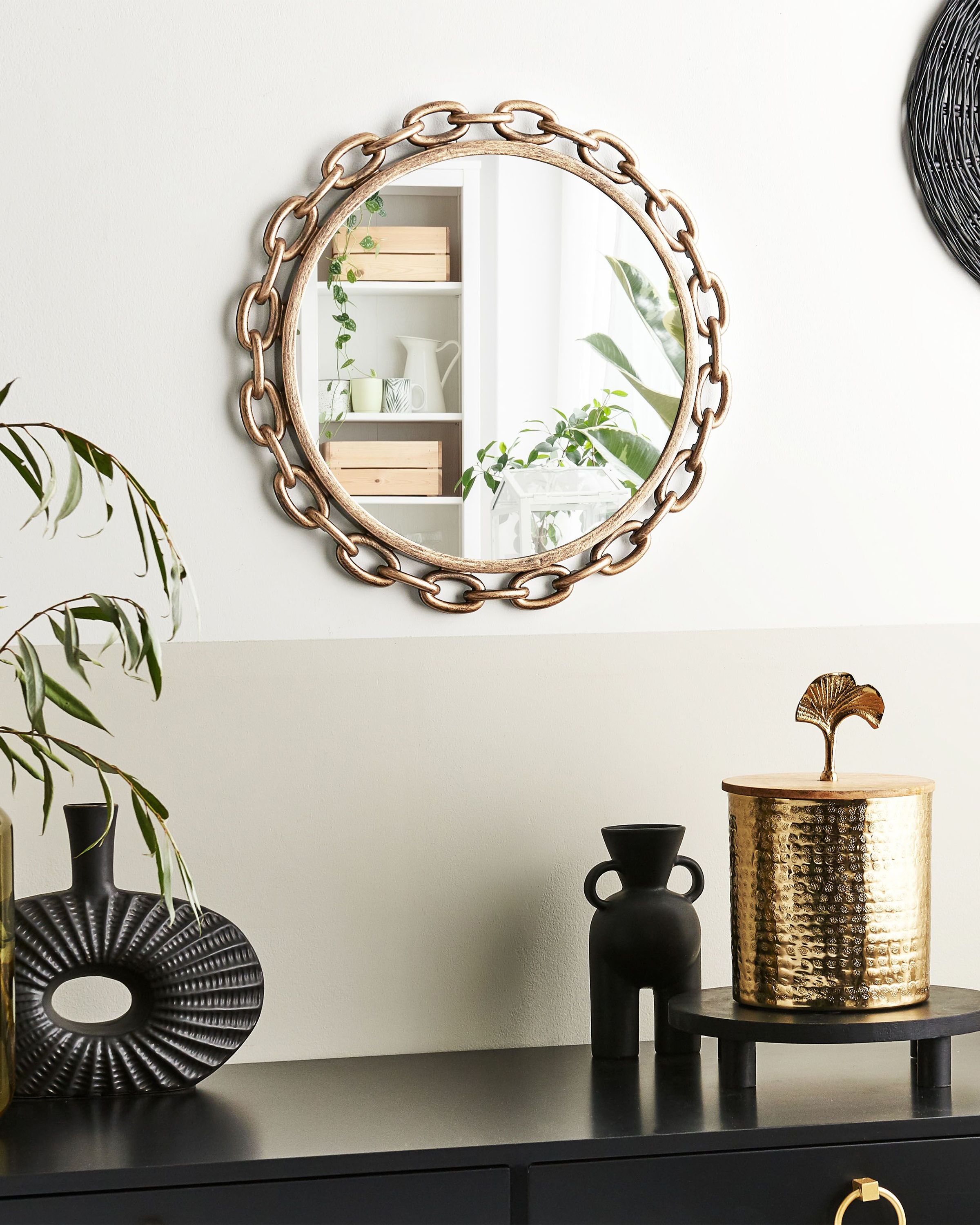 Wall Mirror YEBRA 46 cm 46 cm Gold