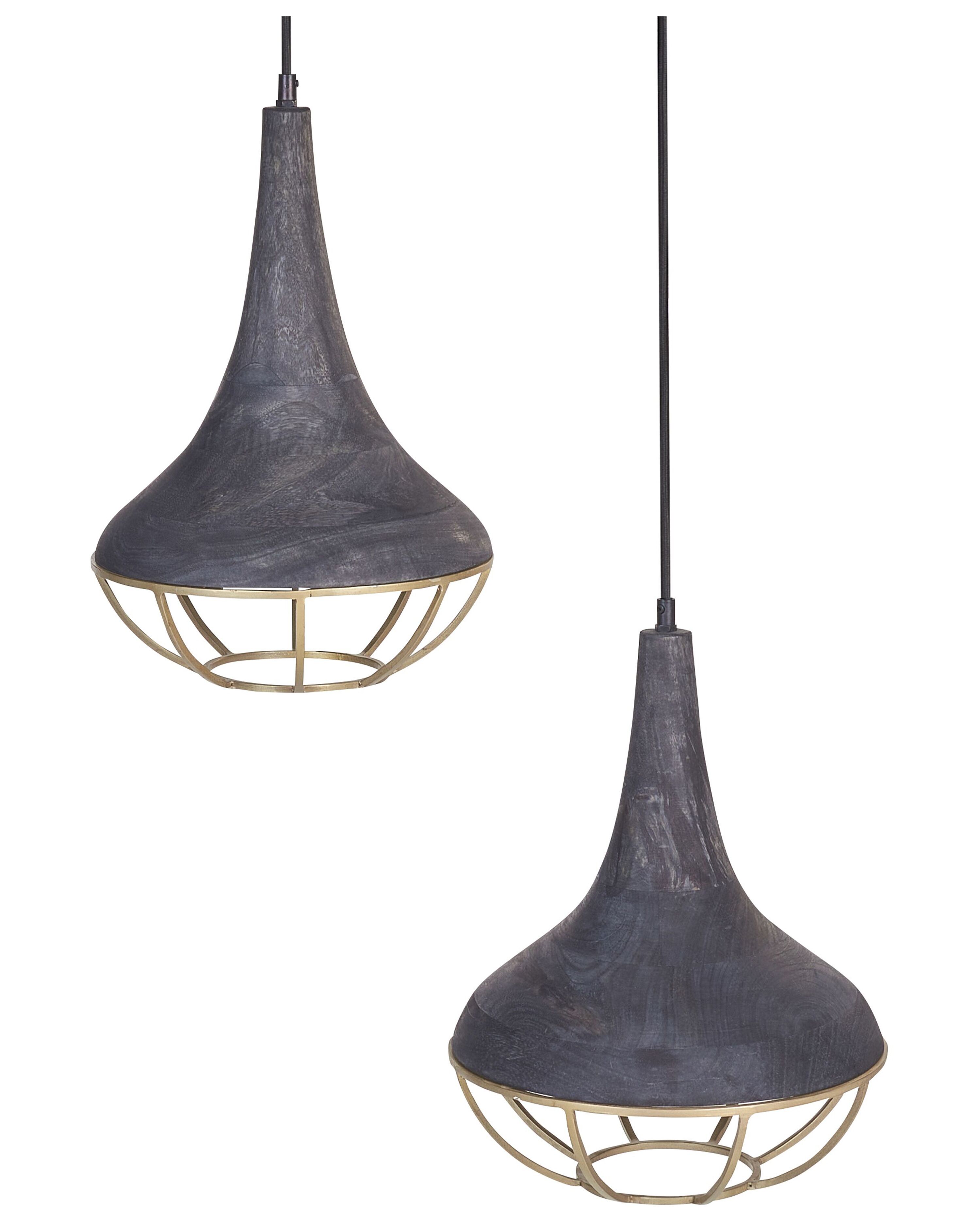 Pendant Lamp BAGMATI Mango Wood Black