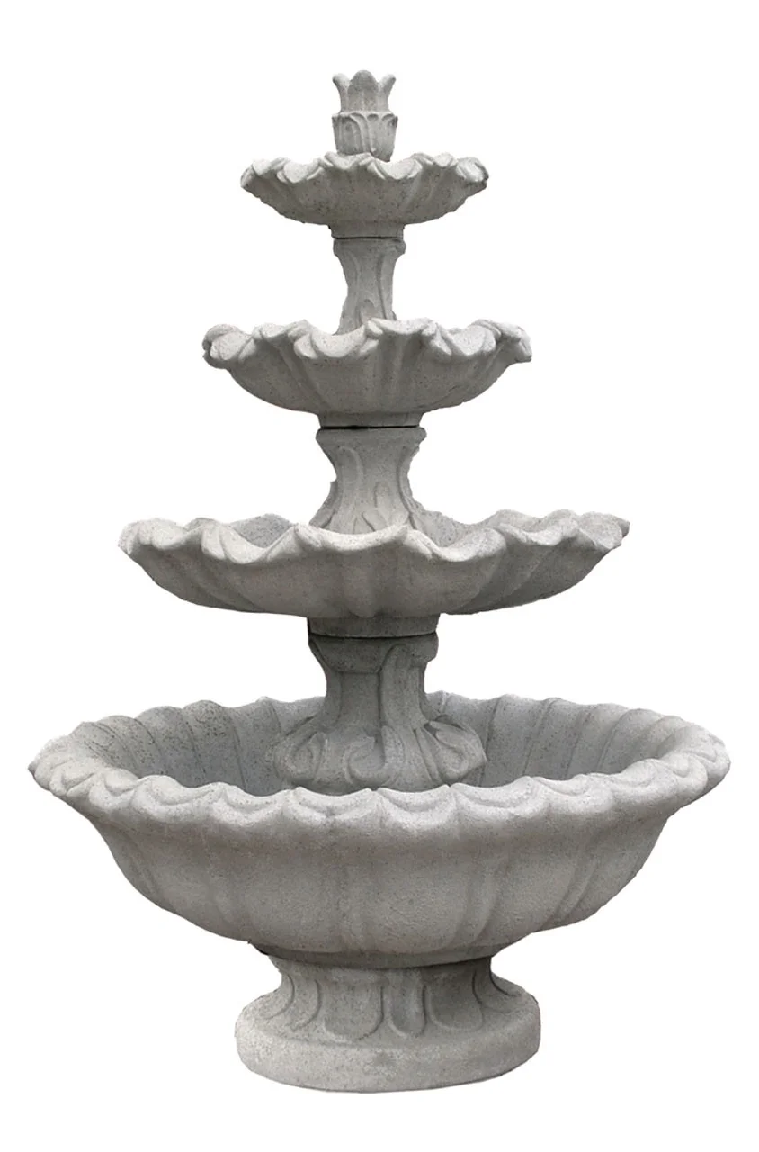 Solid Rock Stoneworks Extra Large Concrete Scroll Fountain- 72" Tall - Image 2