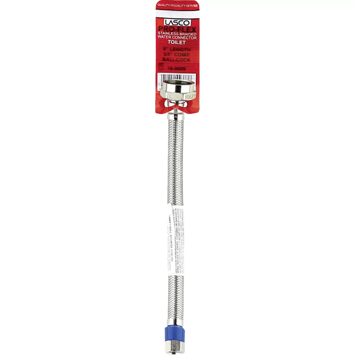 Lasco 3/8 In. C x 7/8 In. BC x 9 In. L Braided Stainless Steel Flex Line Toilet Connector