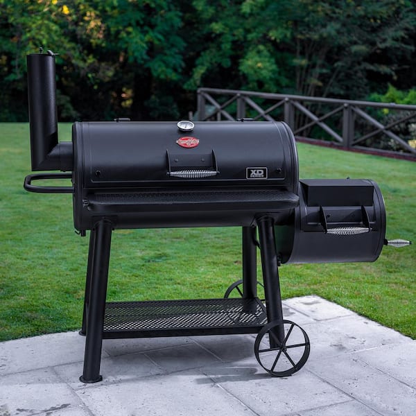 Grand Champ Charcoal Grill and Offset Smoker in Black - Image 2