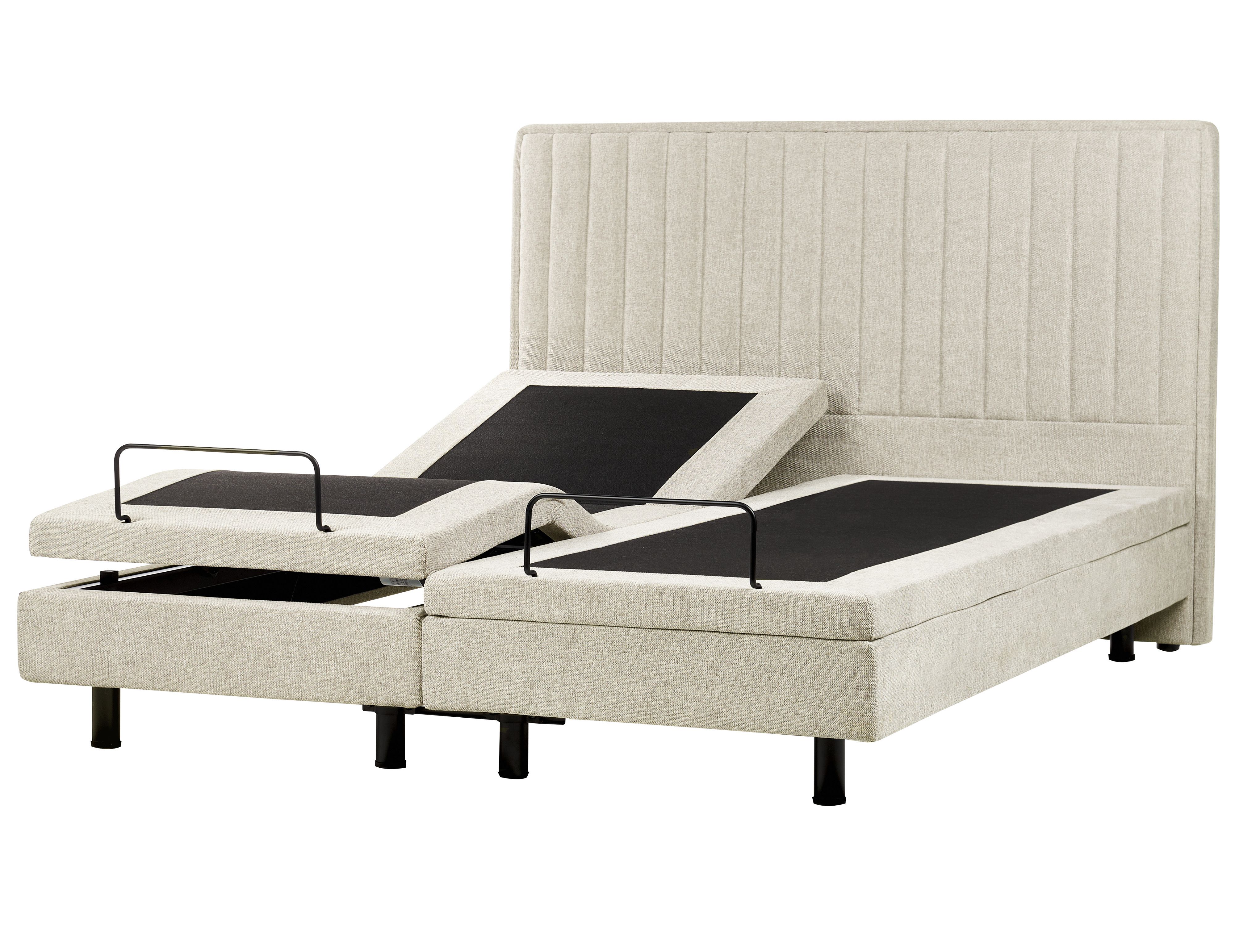 Adjustable Bed Fabric CASTELLAN 180 x 200 cm (EU Super King) Beige