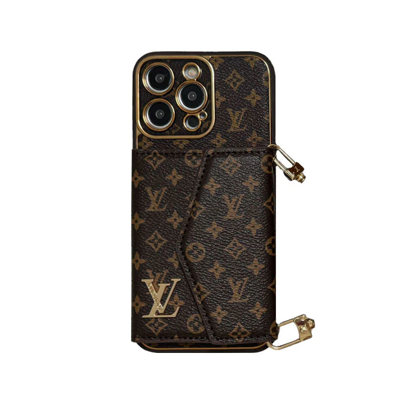 Monogram iPhone Case With Wallet And Strap Brown Small Printing-XFQ240329 - Wholesale & Influencer