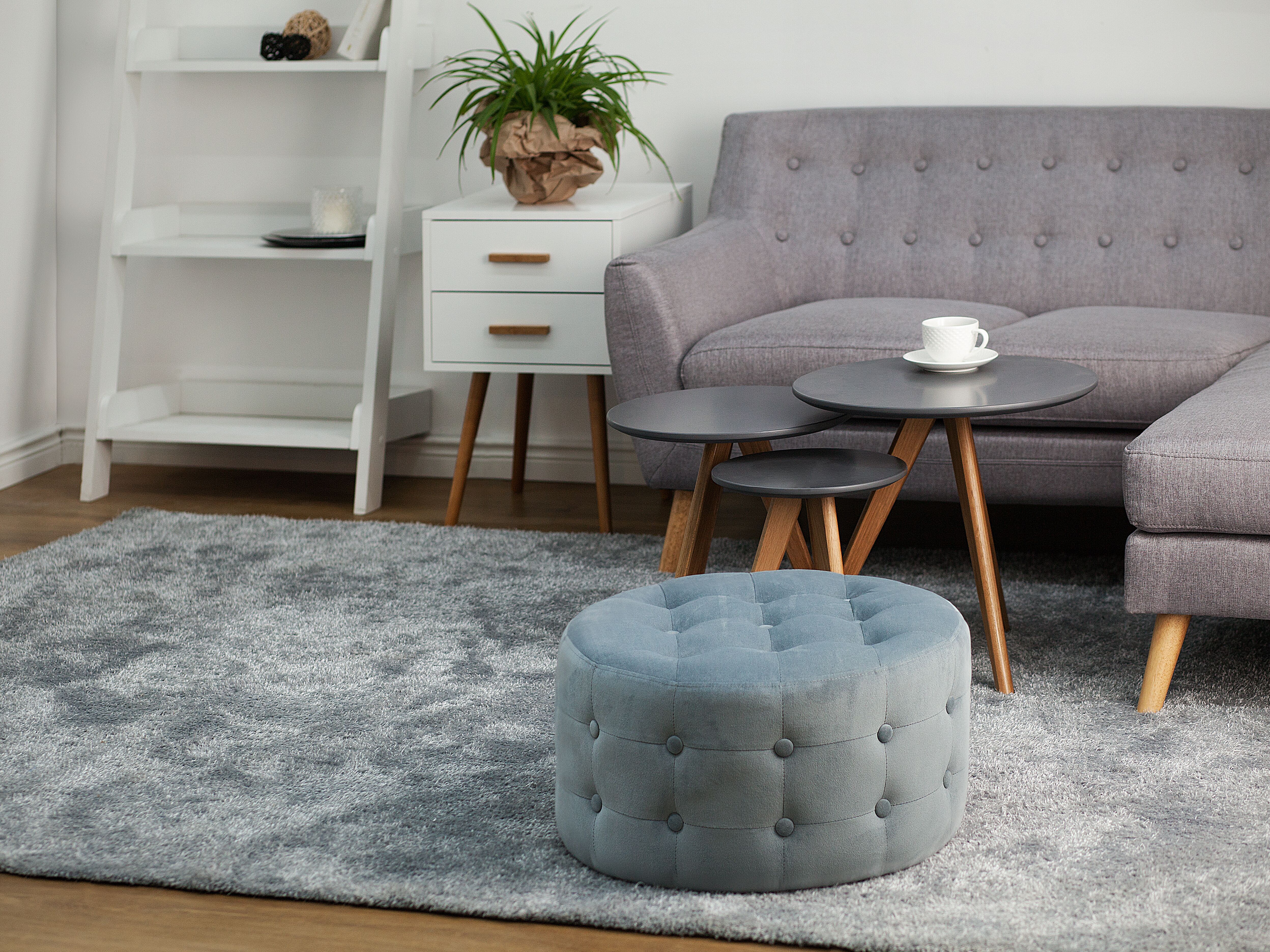 Pouffe TAMPA Velvet Light Grey