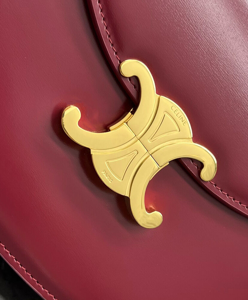 Celine Teen Besace Triomphe In Shiny Calfskin Red1:1High-quality replica