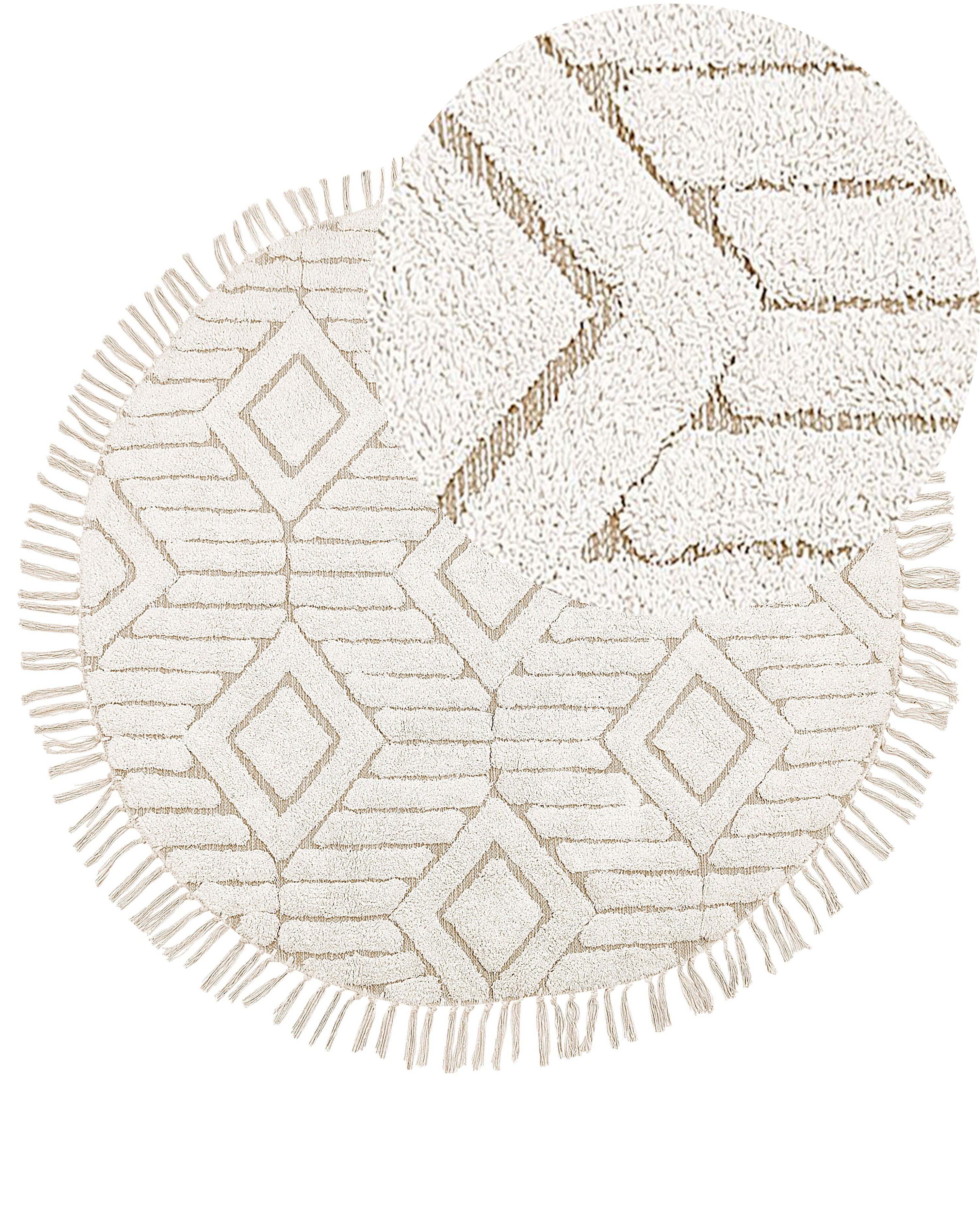 Rug HORASAN Light Beige ø 140 cm Cotton