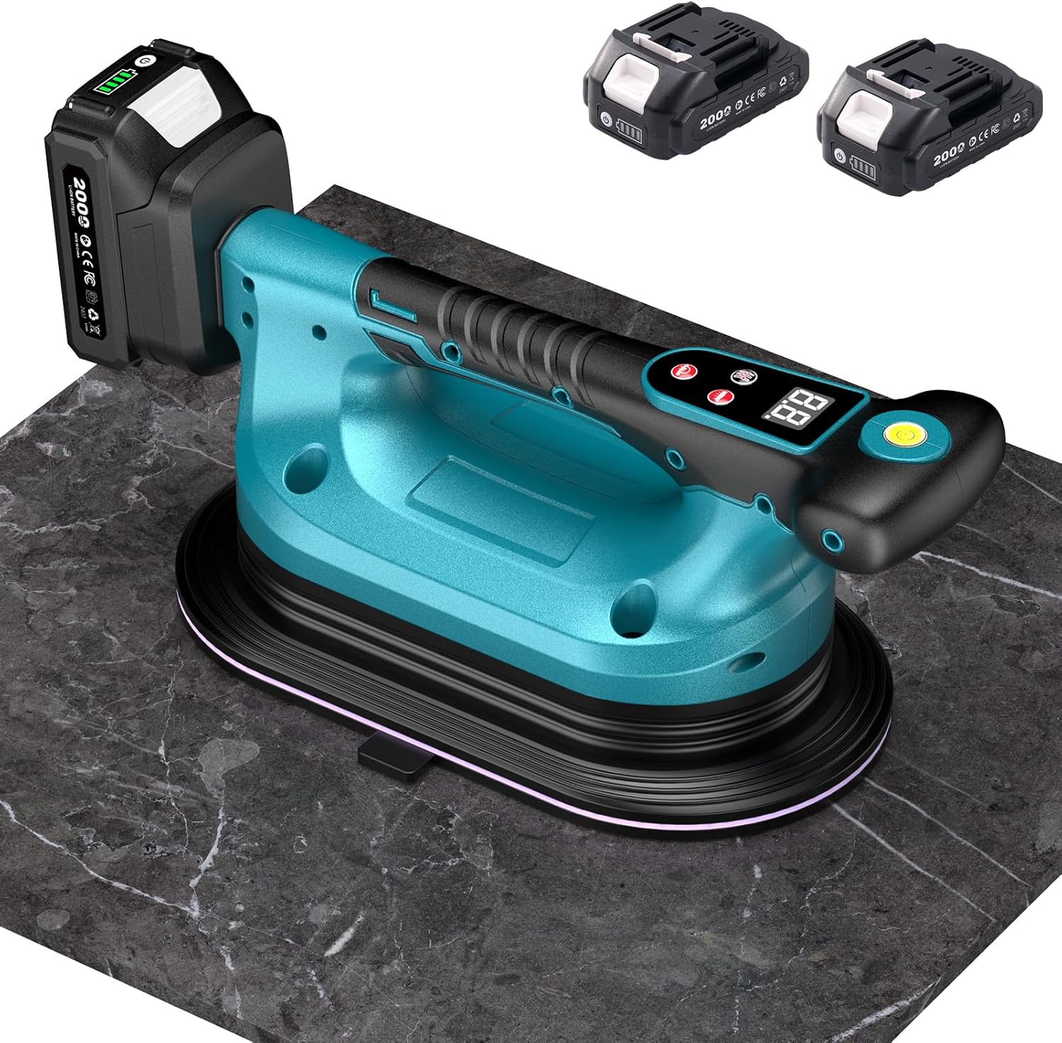 SEESII 2-in-1 Tile Vibration Tool & Electric Suction Cup 285mm – 12 Speeds, 10 Hours Runtime, Fits 12×12in to 89×89in Tiles, 250kg/550lbs Suction Power – For Wall & Floor Tile Installation (K919B)