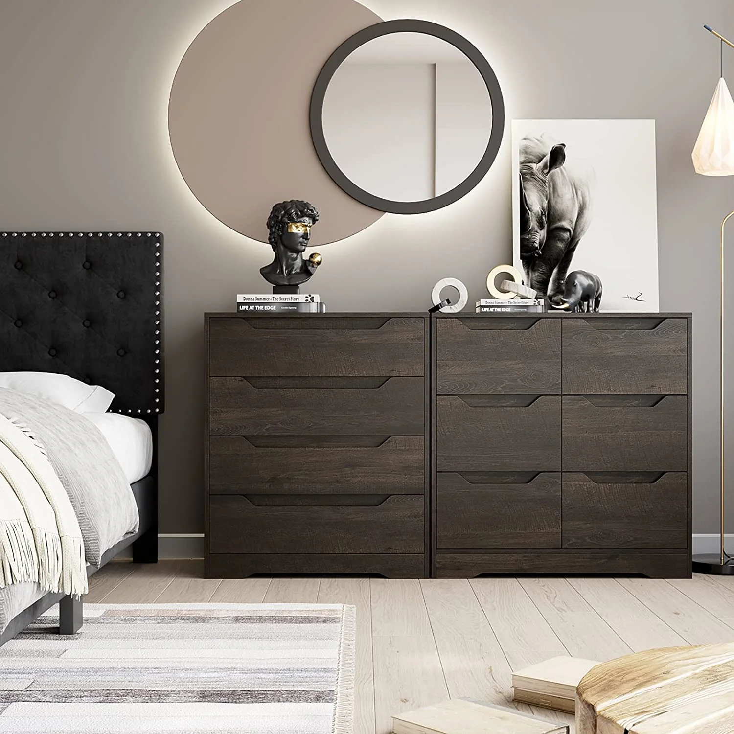 Homfa 4 Large Drawers Dresser, Modern Wood Chest of Drawers for Bedroom Hallway Living Room, White - Image 14