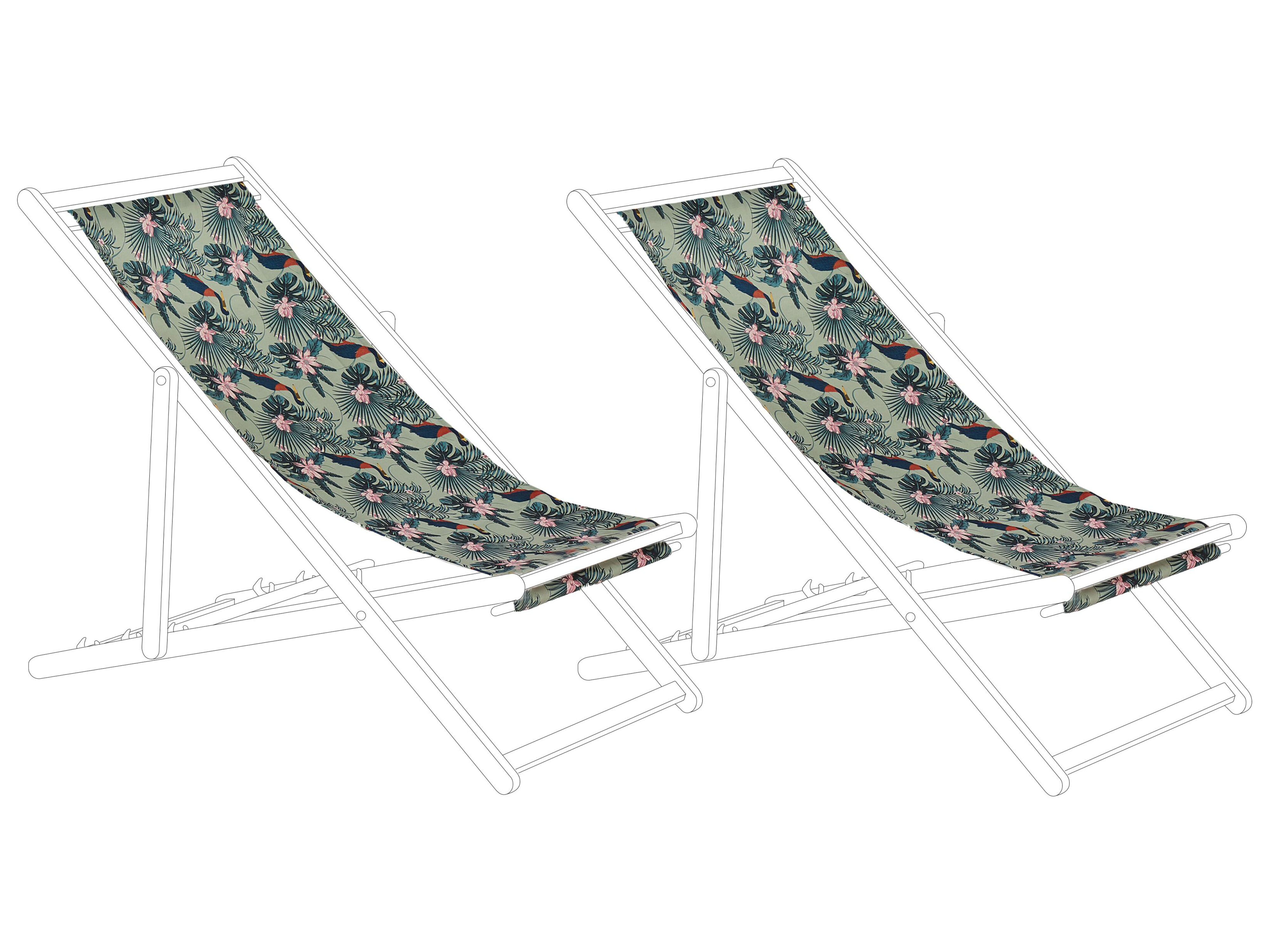 Set of 2 Sun Lounger Replacement Fabrics ANZIO/AVELLINO 113 x 44 cm Multicolour
