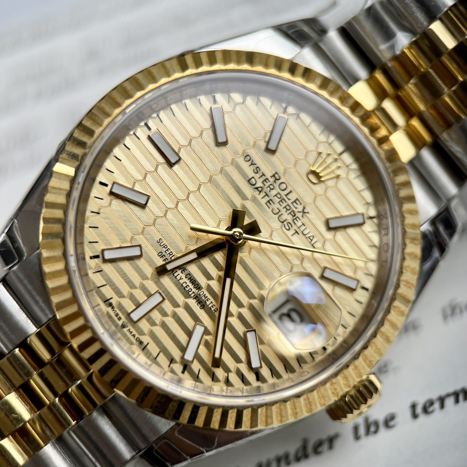 Rolex DateJust Clone Watch Yellow Dial EW Factory 36/41mm - Elite Watch Atelier
