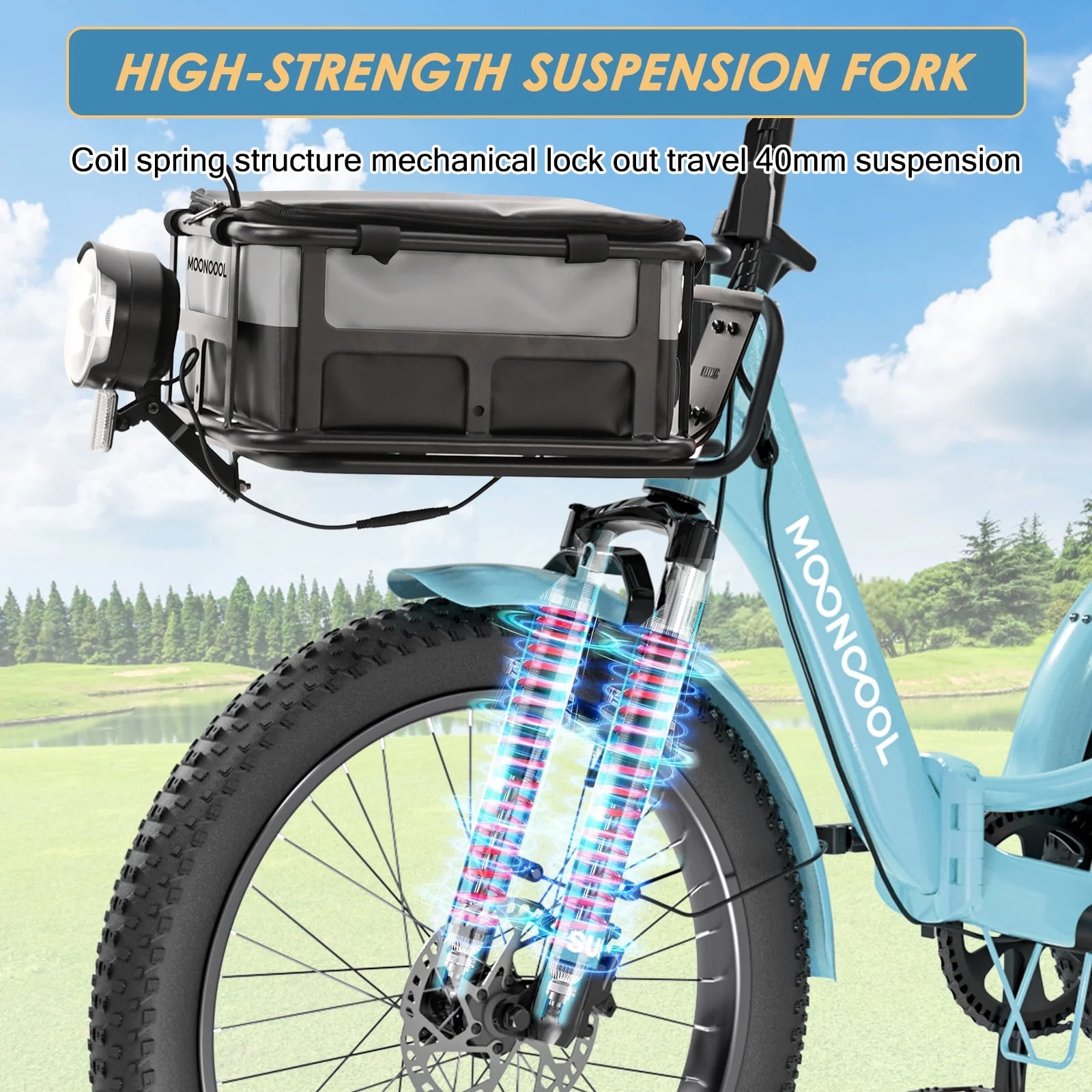 MOONCOOL TK1 Folding Electric Tricycle for Adults,48V 14.5Ah Removable battery, 500W(Peak 1000w)Motor, 20" Fat Tire Step-Thru 3Wheel Electric Bicycle w/Front&Rear Baskets, Certified to UL 2849 by SGS - Image 66