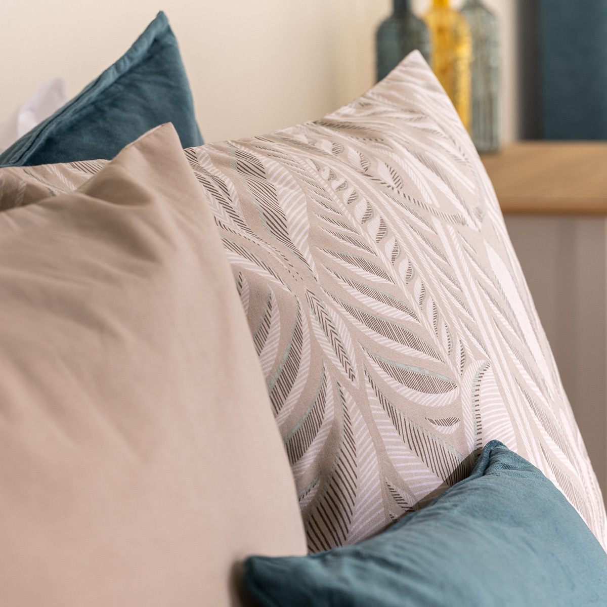 "Nalh" printed bed linen set Beige, 240x220 cm