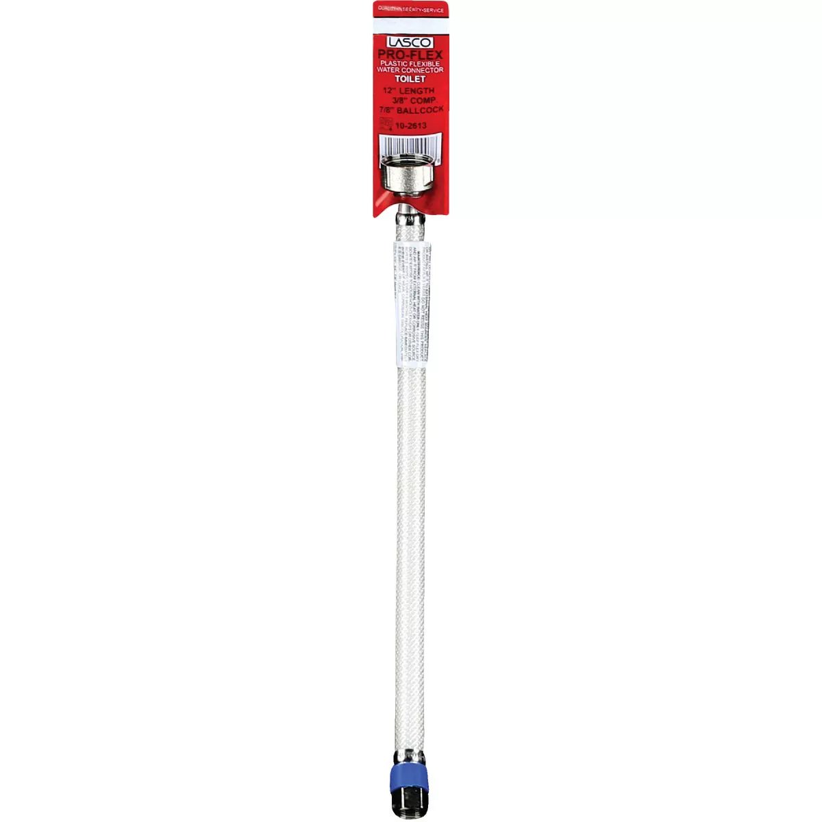 Lasco 3/8 In. C x 7/8 In. BC x 12 In. L Poly Braided Vinyl Toilet Connector