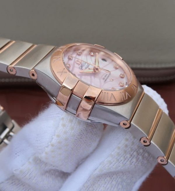 Replica Omega V6 Constellation 27mm RG Dial Diamonds Markers SS/RG Bracelet A8520 - Top club