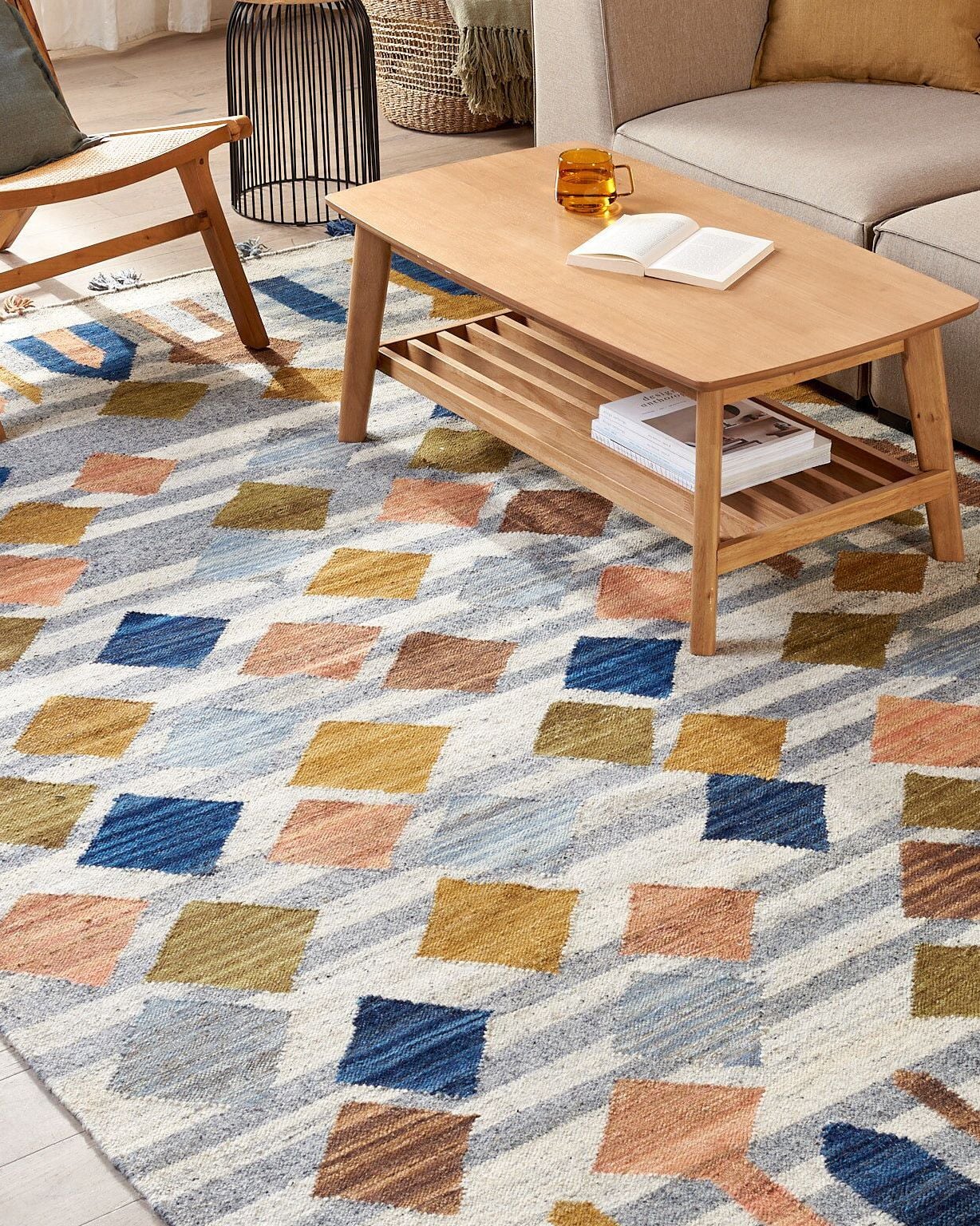 Rug KASAKH Multicolour 200 x 300 cm Wool Kilim