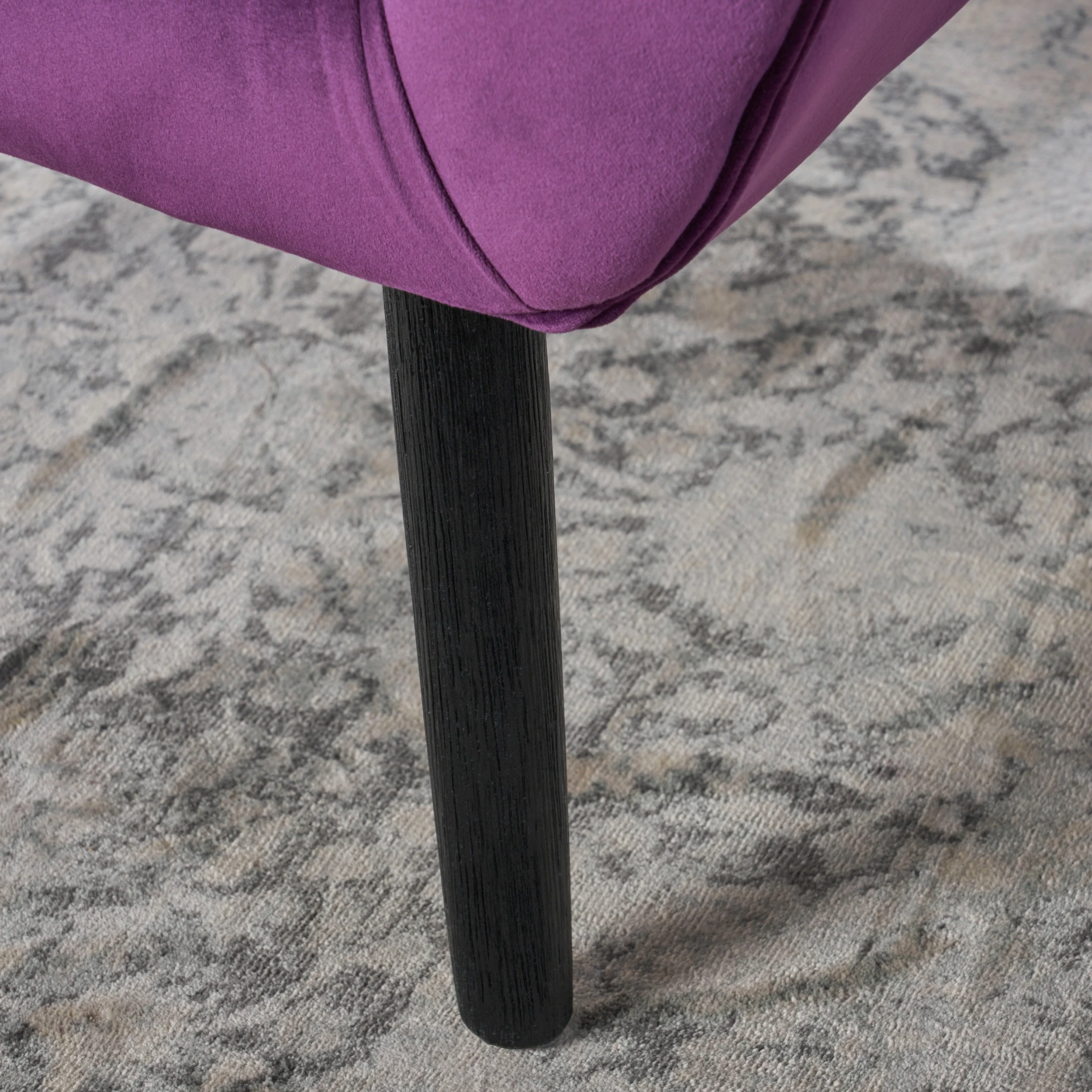 Noble House Simon Velvet Wingback Chair, Purple - Image 11