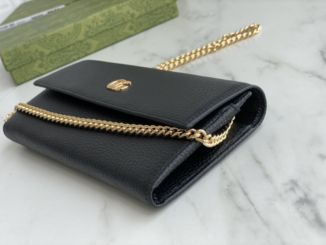 Replica Gucci Marmont Chain Wallet Beige/Black1:1High-quality replica
