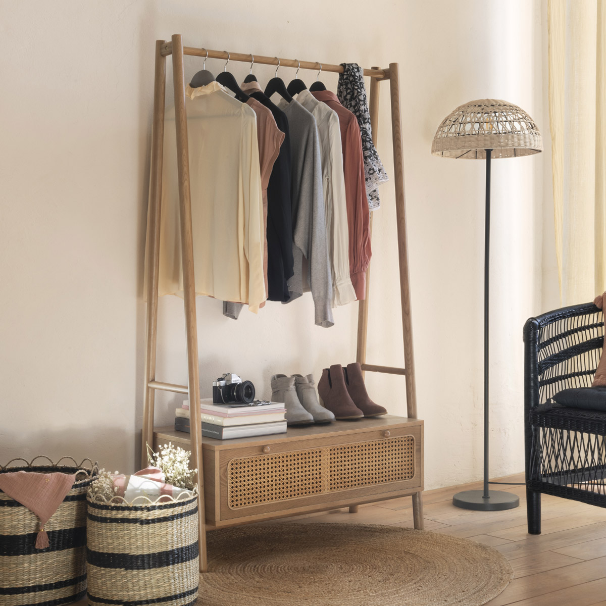 Set of 2 baskets "Jada" Sea rush & metal