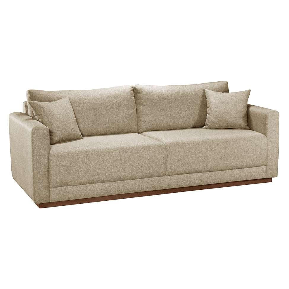 Sofá 3 Lugares Portinari Poliéster Bege em Promoção | Ofertas na Americanas