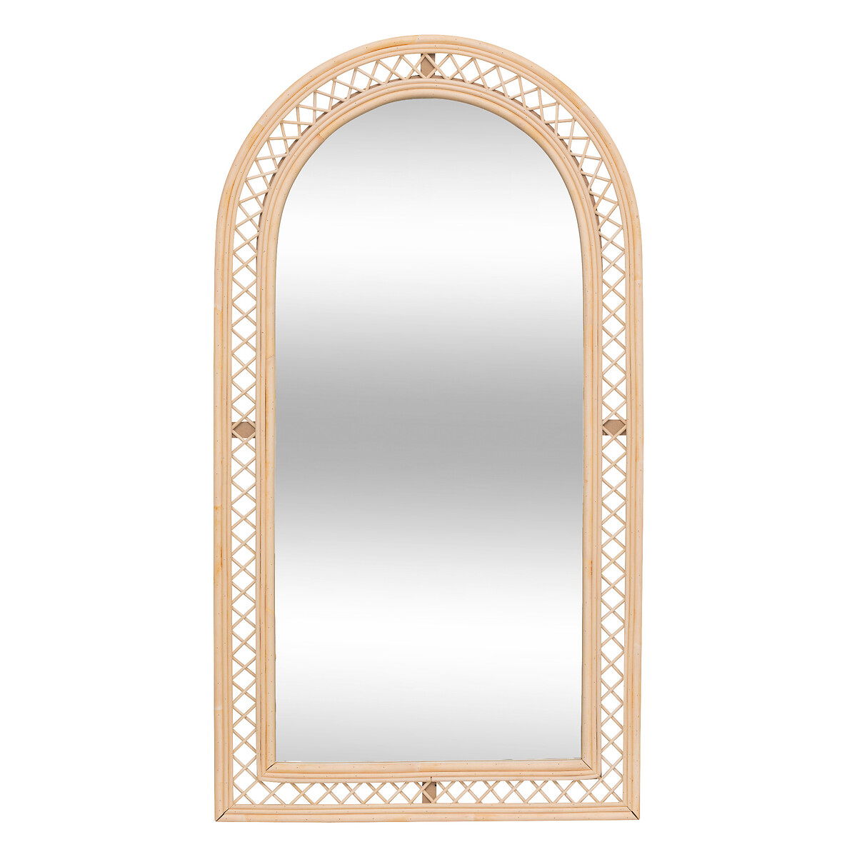 Arch mirror "Anahi" Rattan, Brown, 87x47 cm