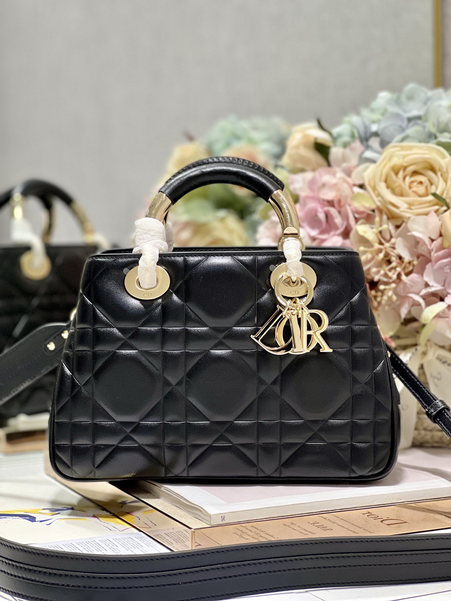 The Medium Lady 95.22 Bag Black/White/Grey For Women 9.5in/ 24cm1:1High-quality replica