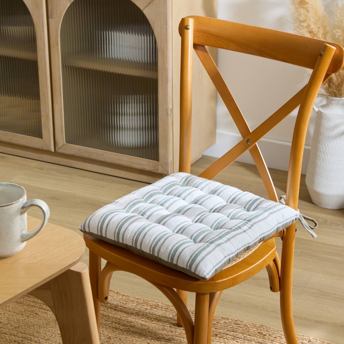 Chair Cushion "Groove" Green, 38x38 cm