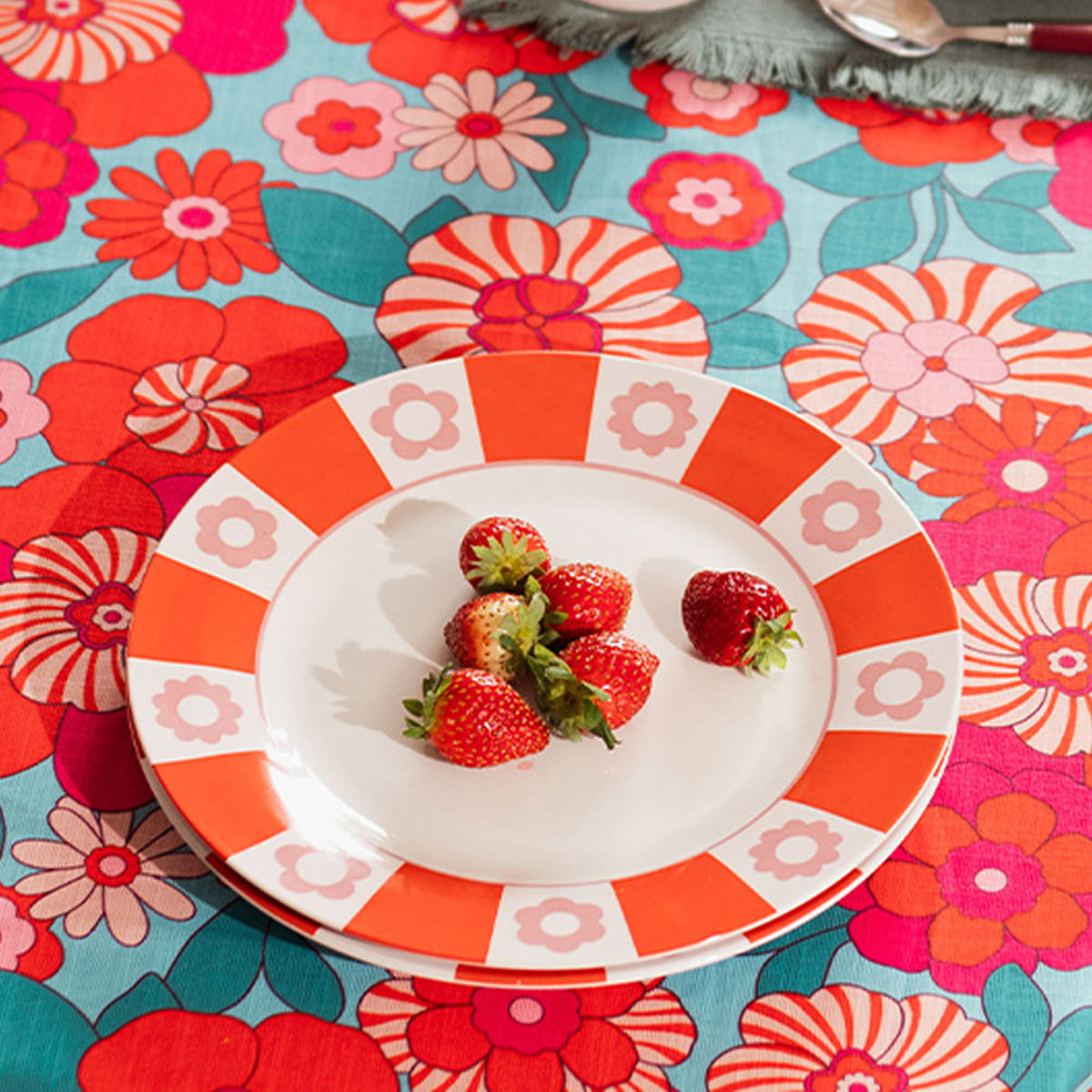 Set of 6 dinner plates "Bloomorama" Atmosphera x Cha Cha Pop