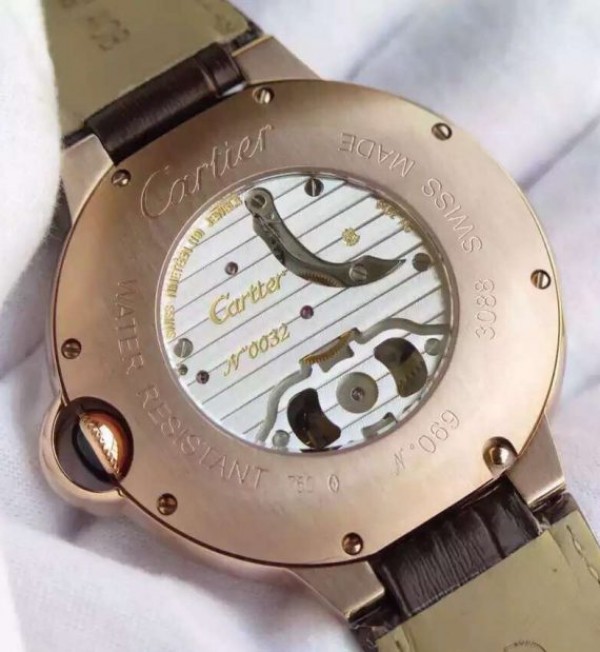 Replica Cartier Ballon Bleu Tourbillon YG Brown Leather Strap - Top club