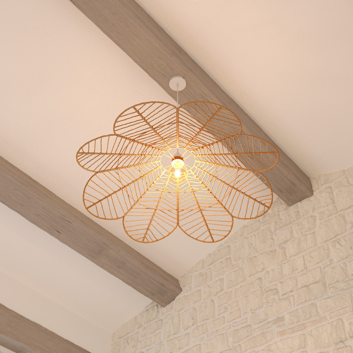 Hanging lamp "Folk" Beige, &Oslash; 98 cm