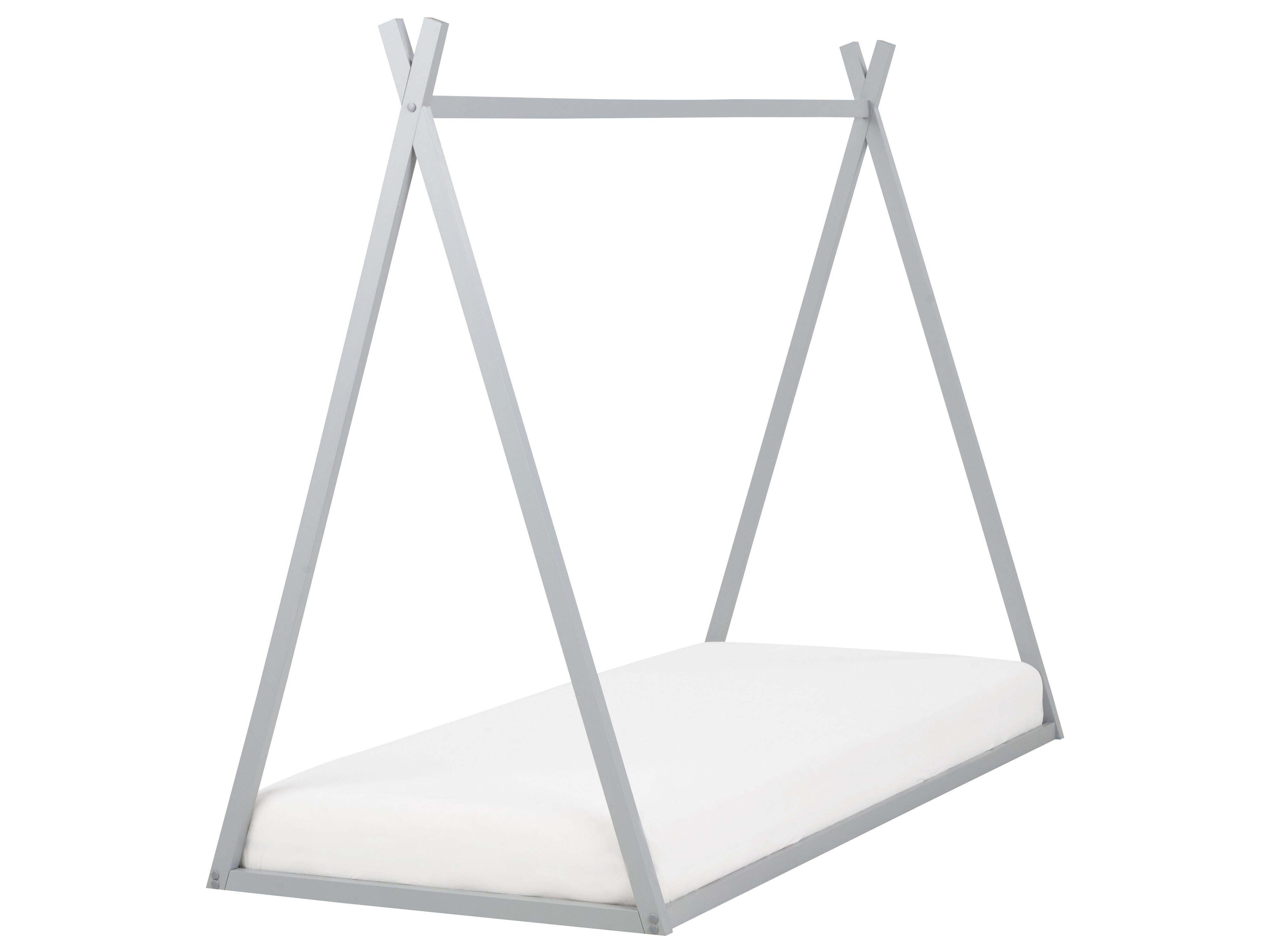 Kids Bed Teepee Pine Wood SAURAT 90 x 200 cm (EU Single) Grey