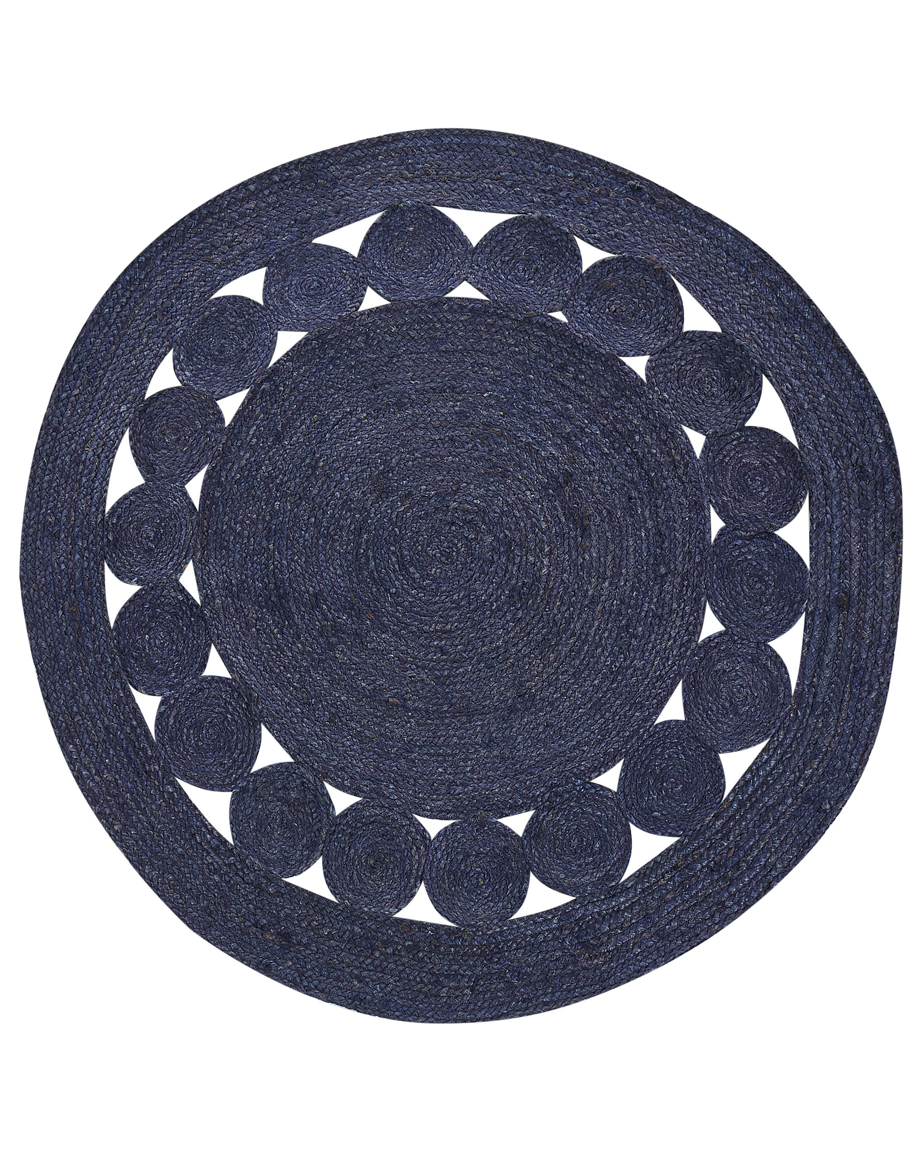 Rug KOYUNLU Dark Blue ø 120 cm Jute