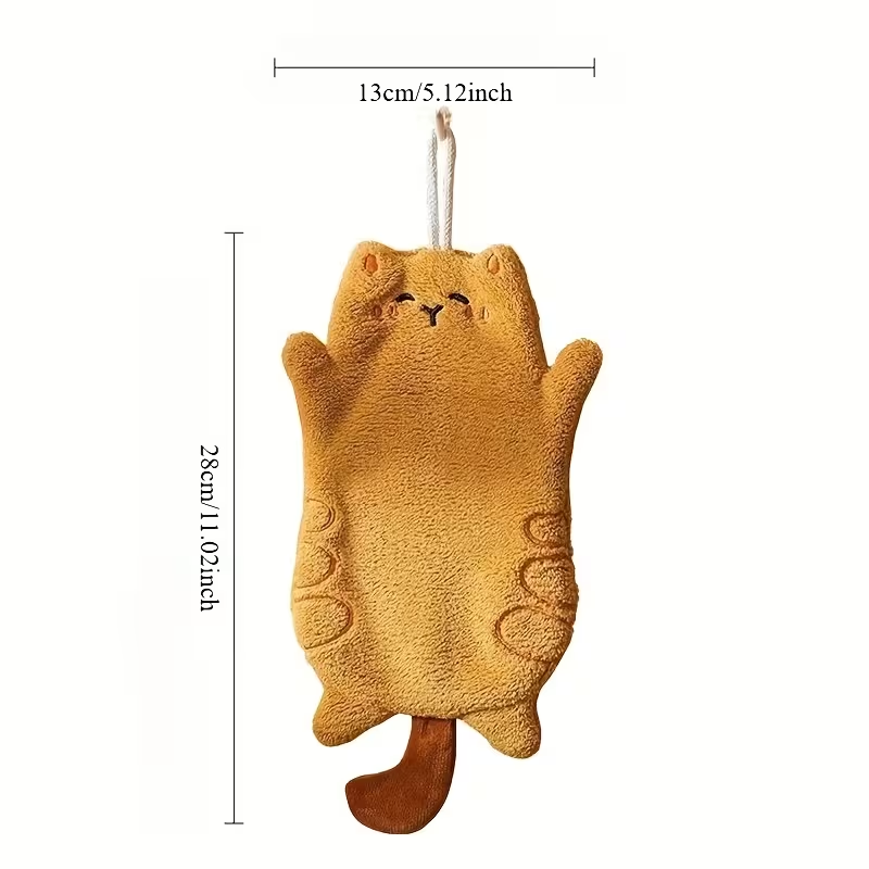 Cute cat Hanging Towel, Strong Water Absorption, Hand Towel Loved
