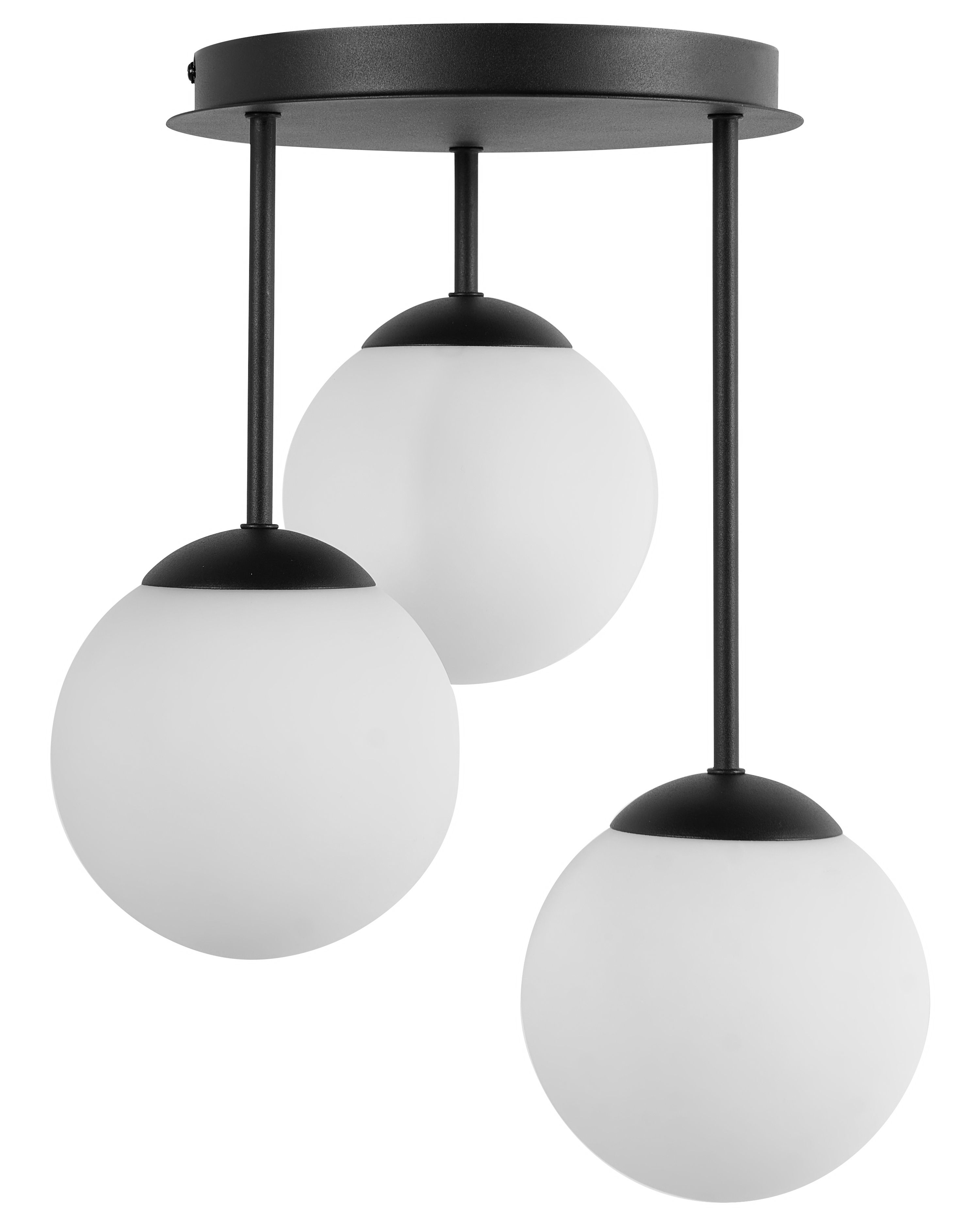 3 Light Pendant Lamp RIANA Glass Black
