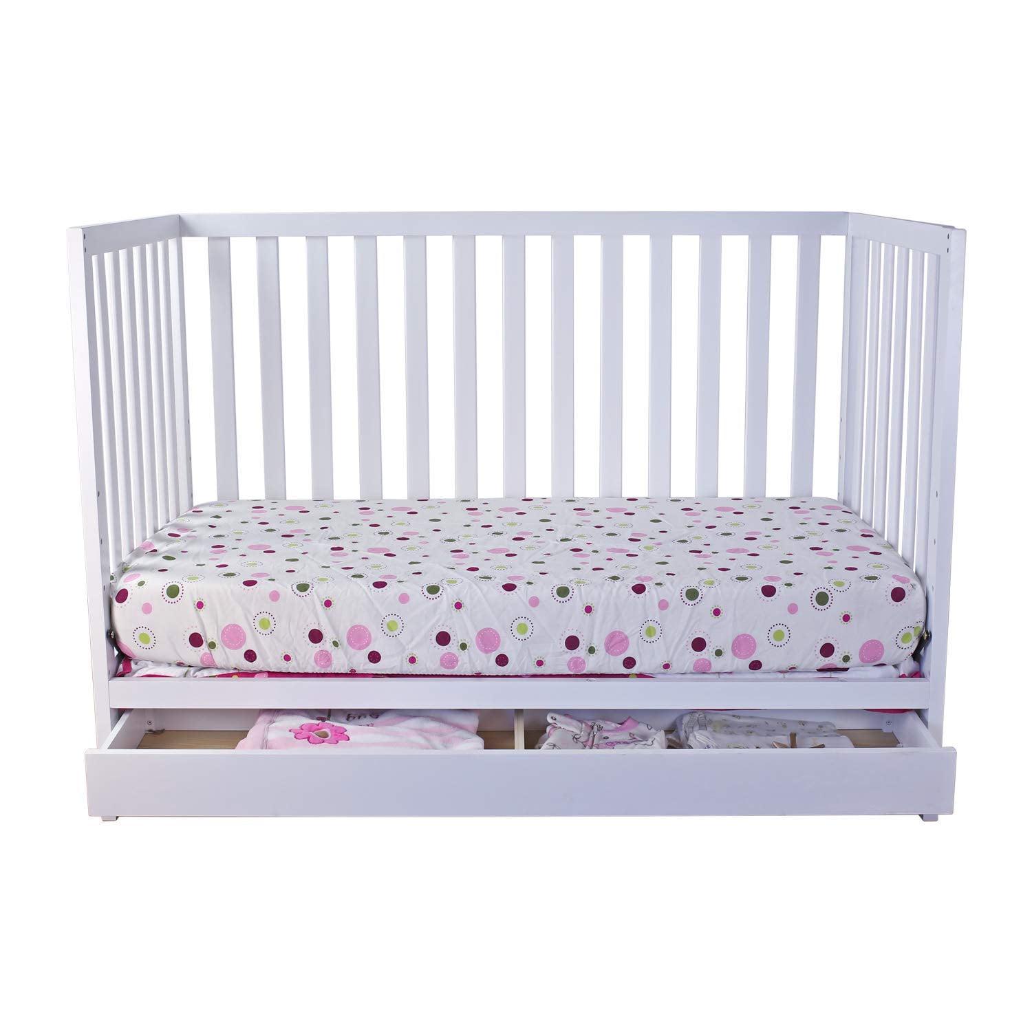 AFG Baby Furniture Mila 3-In-1 Convertible Crib with Drawer White