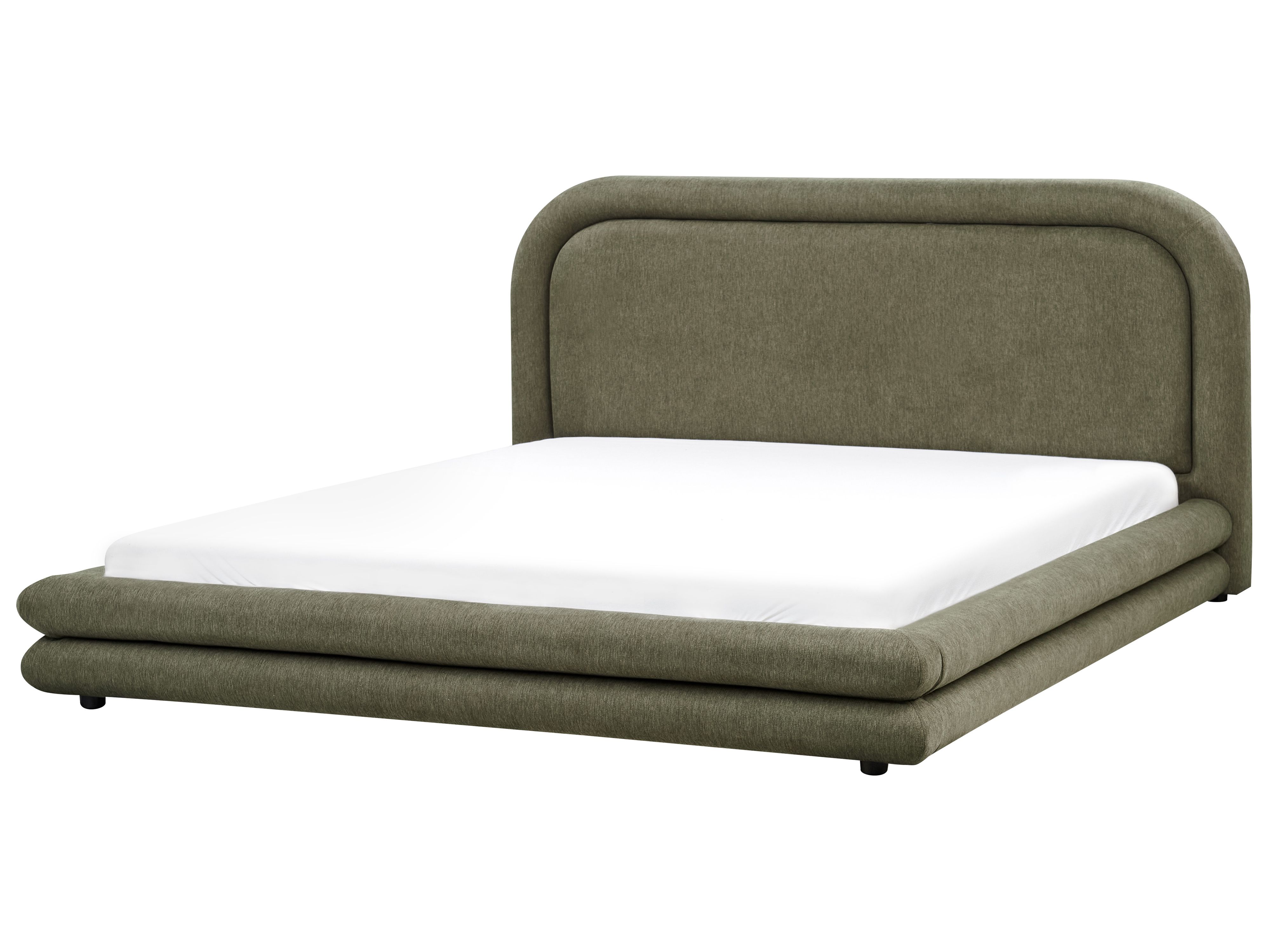 Bed Faux Linen LAVARDENS 180 x 200 cm (EU Super King) Green
