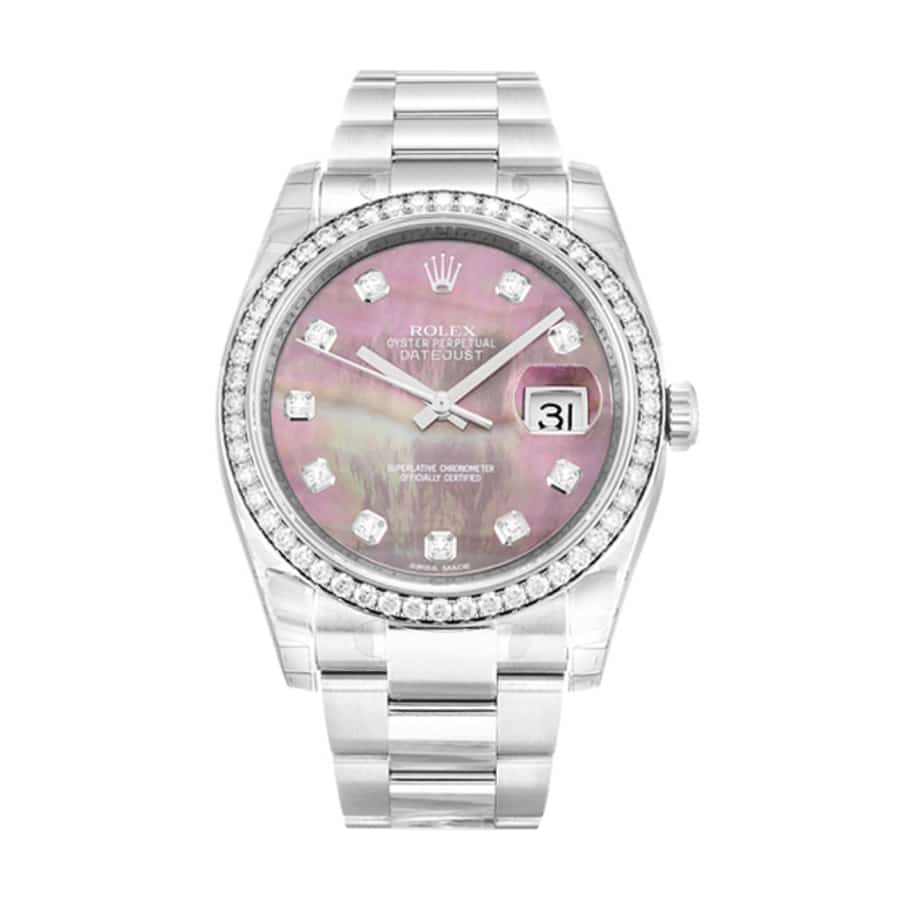 Rolex Datejust Diamond Bezel Pink Dial 116244 Oyster Replica - Elite Watch Atelier