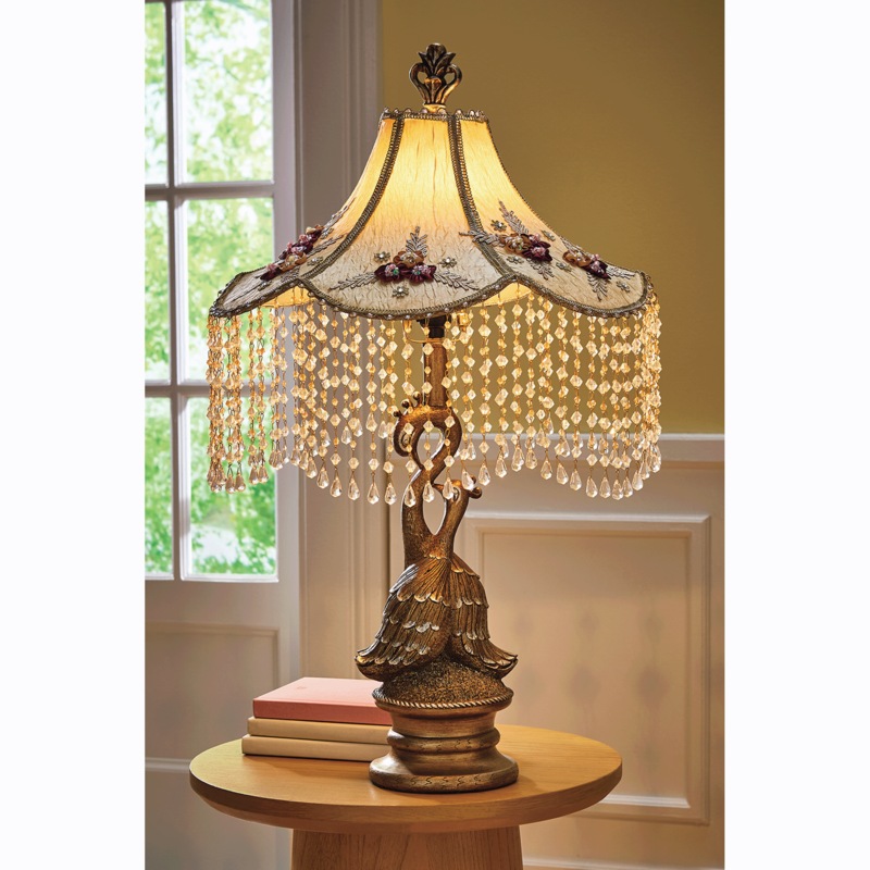 Beaded Scalloped Victorian Lamp - MIDNIGHT VELVET CATALOG