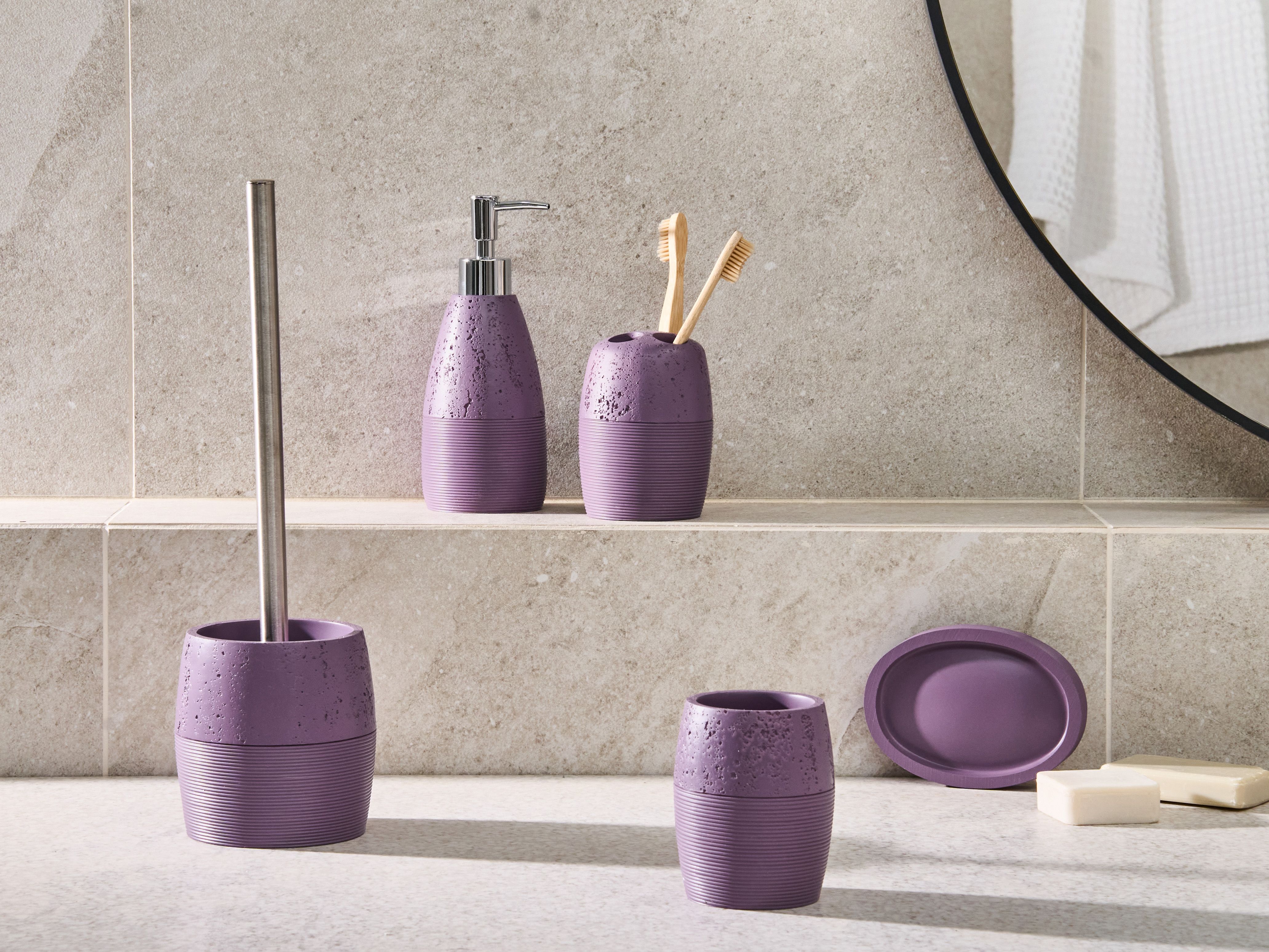 5-Piece Bathroom Accessories Set YARAPA Purple